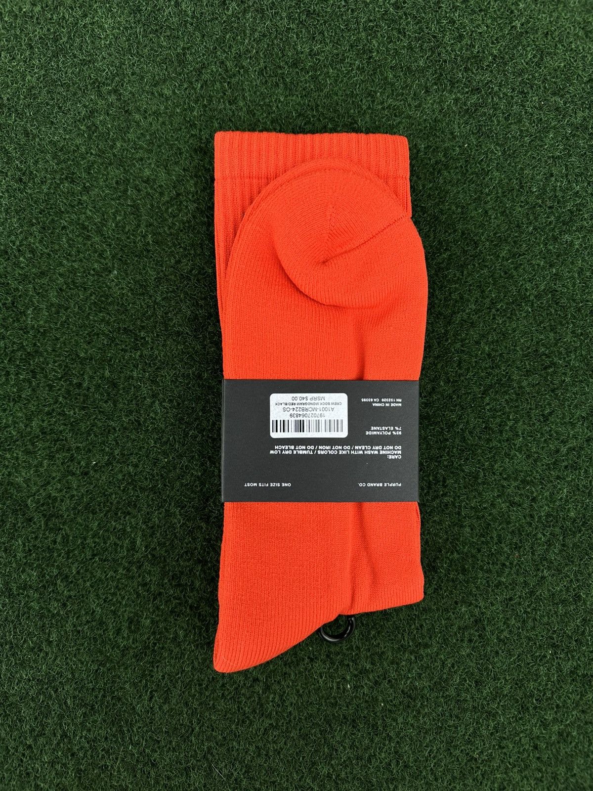 Purple Brand MONOGRAM CREW RED SOCKS Size OS Size ONE SIZE - 2 Thumbnail