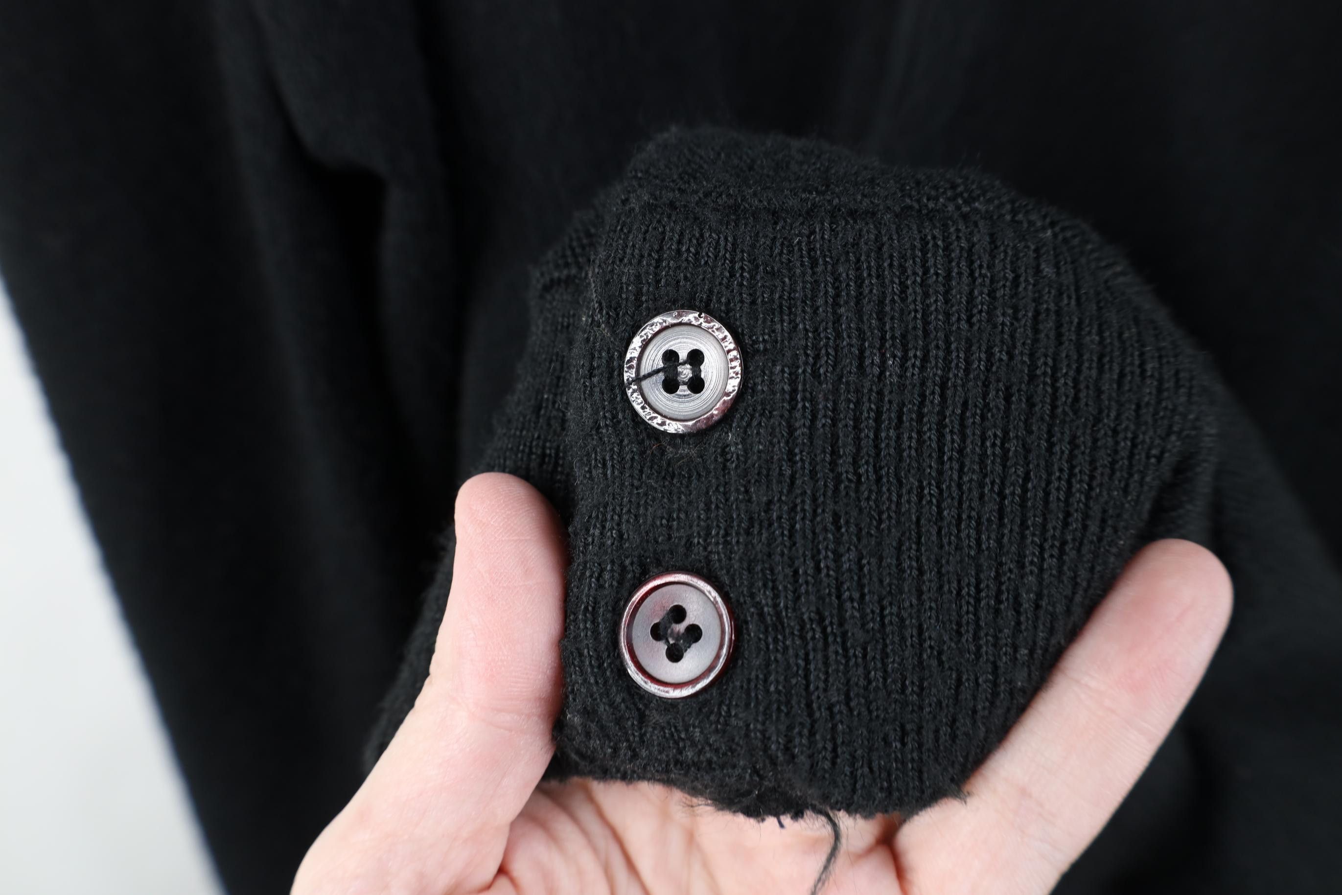 Vintage Vintage 90s Streetwear Cobain Cardigan Sweater Black USA Size US XL / EU 56 / 4 - 4 Thumbnail