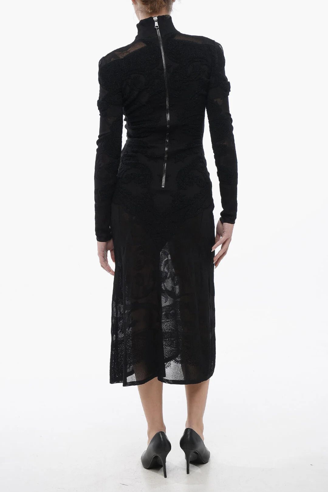 Balmain og1mm0326 Maxi Velour Dress in Black Size S / US 4 / IT 40 - 2 Thumbnail