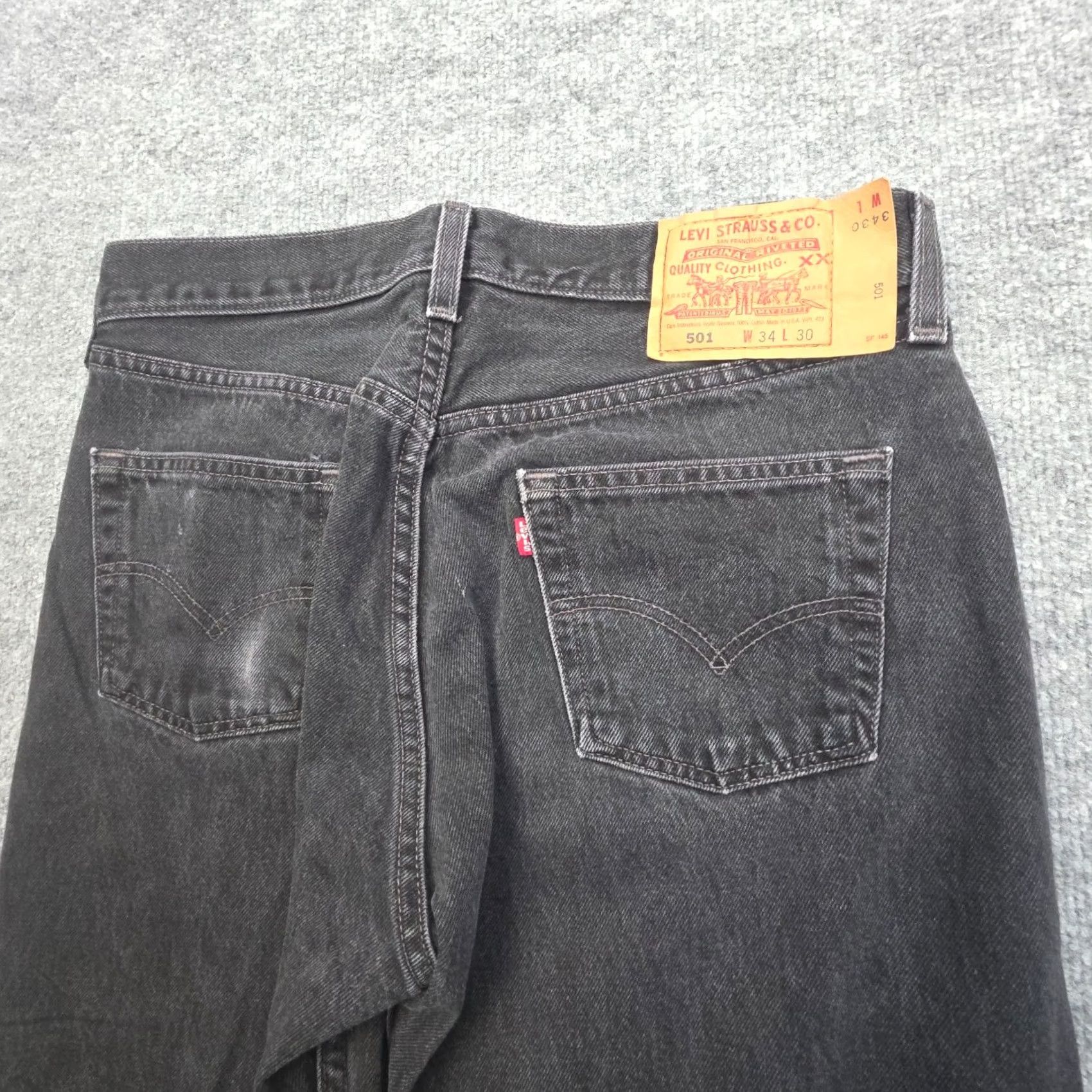 Levi's VINTAGE Levi's 501 Jeans Men's 34 x 30 Black Made USA 31x29 Regular Denim 5-Pocket USA 90s Size US 31 - 4 Thumbnail