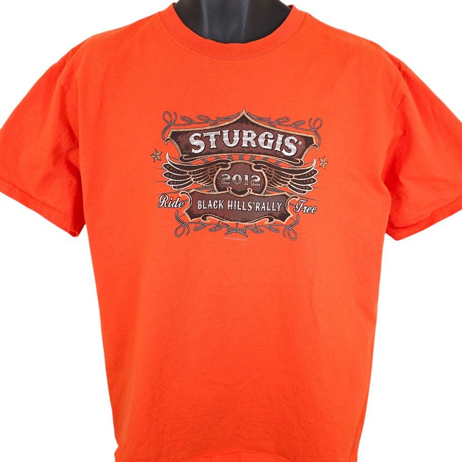 Anvil Sturgis T Shirt Mens Size Large Orange 2012 Black Hills Size US L / EU 52-54 / 3 - 2 Thumbnail