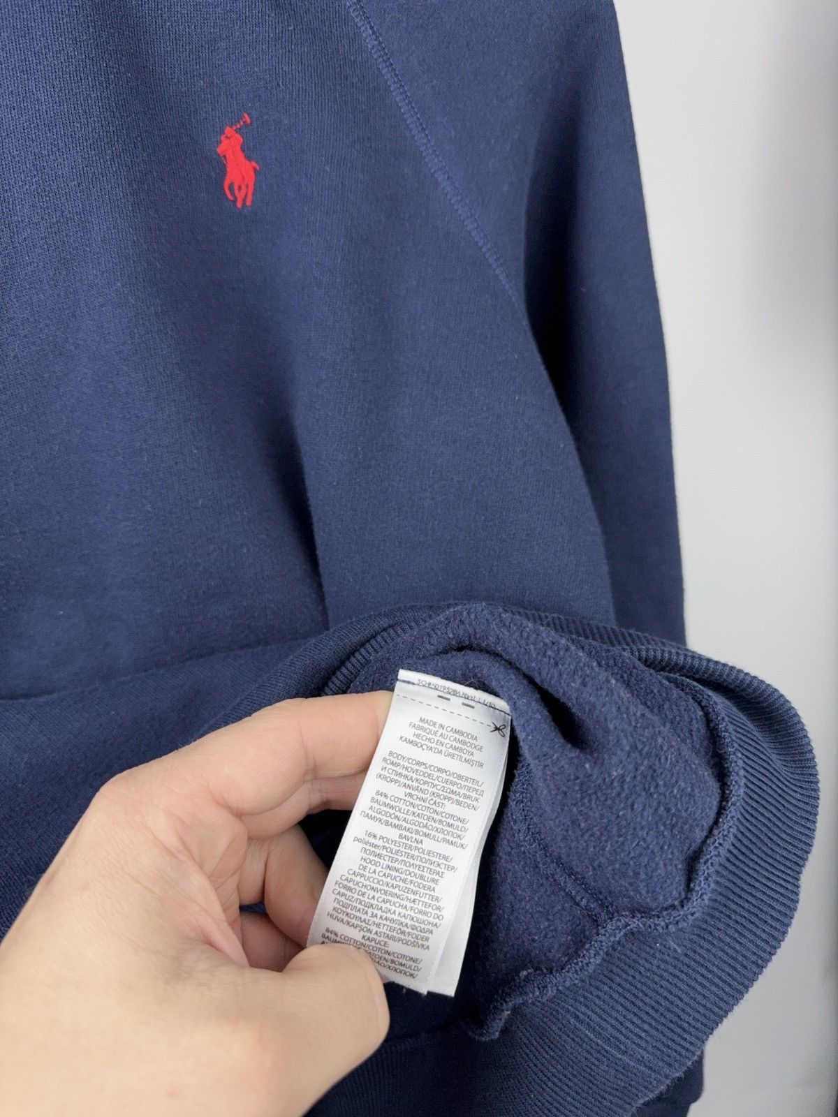 Polo Ralph Lauren 00s Polo Ralph Lauren Navy Cropped Hoodie Red Pony Logo Size M / US 6-8 / IT 42-44 - 9 Thumbnail