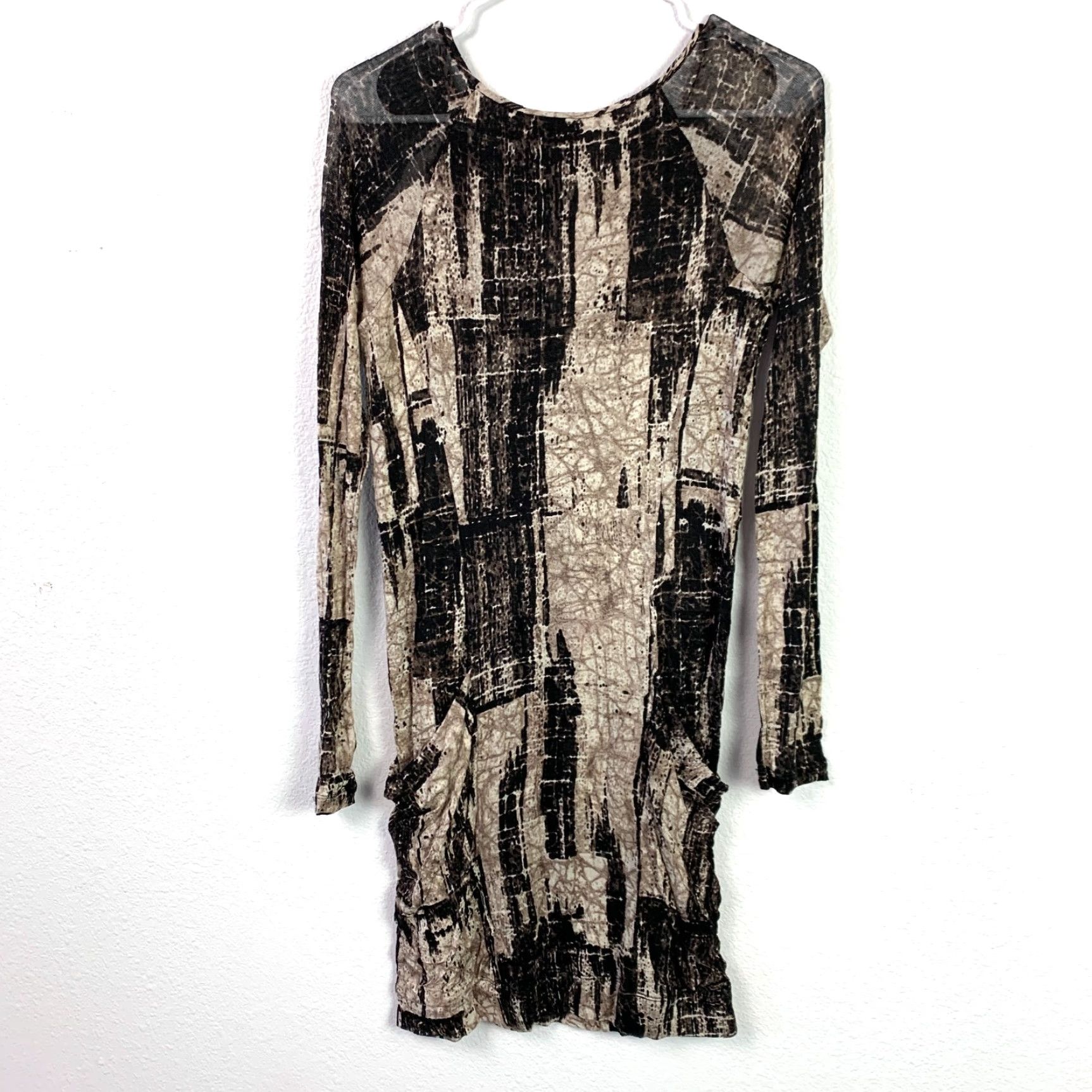 Bcbgmaxazria BCBGMAXAZRIA Tie Dye Long Sleeve Dress Multicolor Polyester Spandex Bohemian Bodycon M Size M / US 6-8 / IT 42-44 - 6 Thumbnail