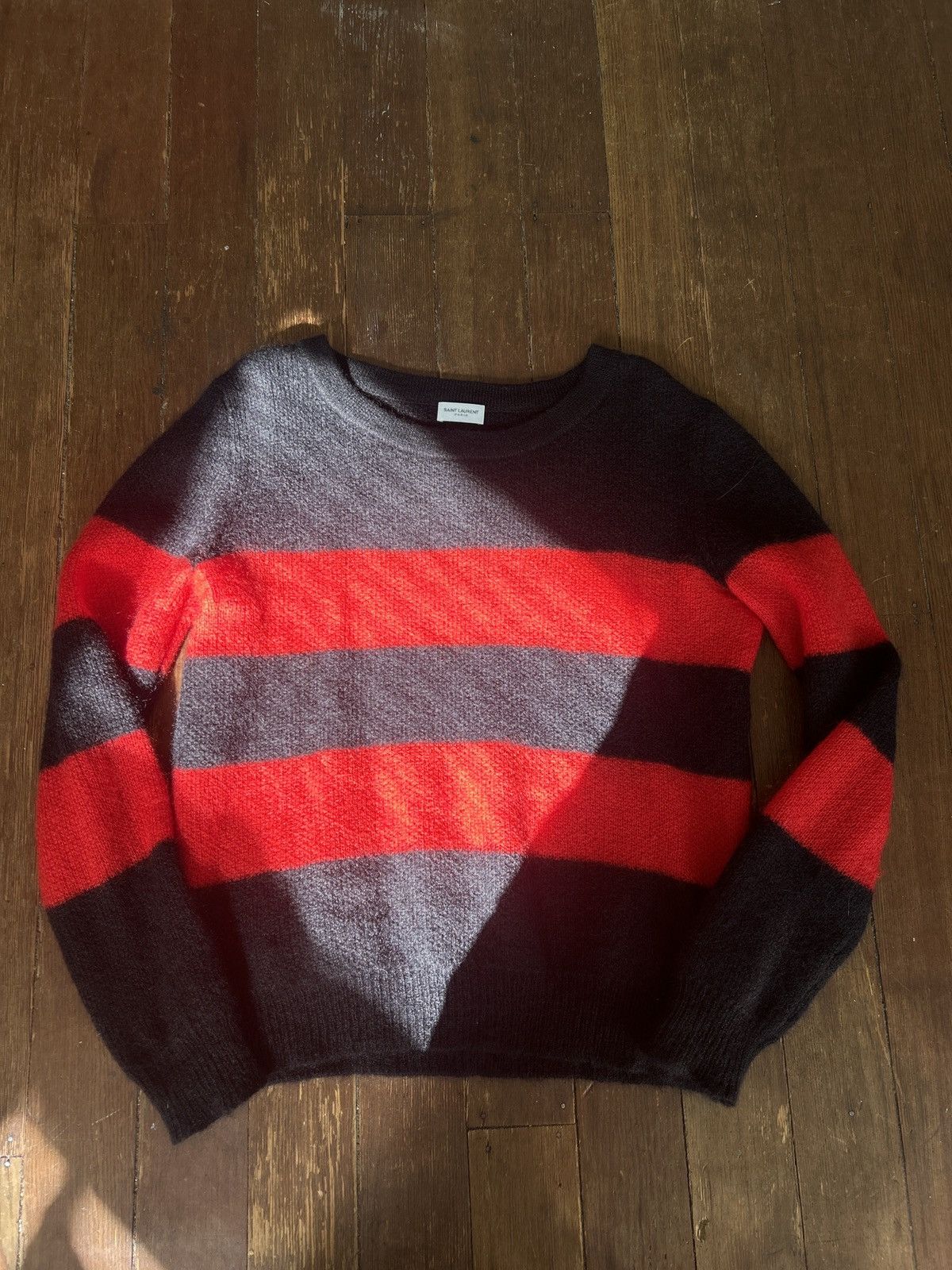 Saint Laurent Paris Saint Laurent 2013 Mohair Stripe Sweater Size US S / EU 44-46 / 1 - 1 Thumbnail