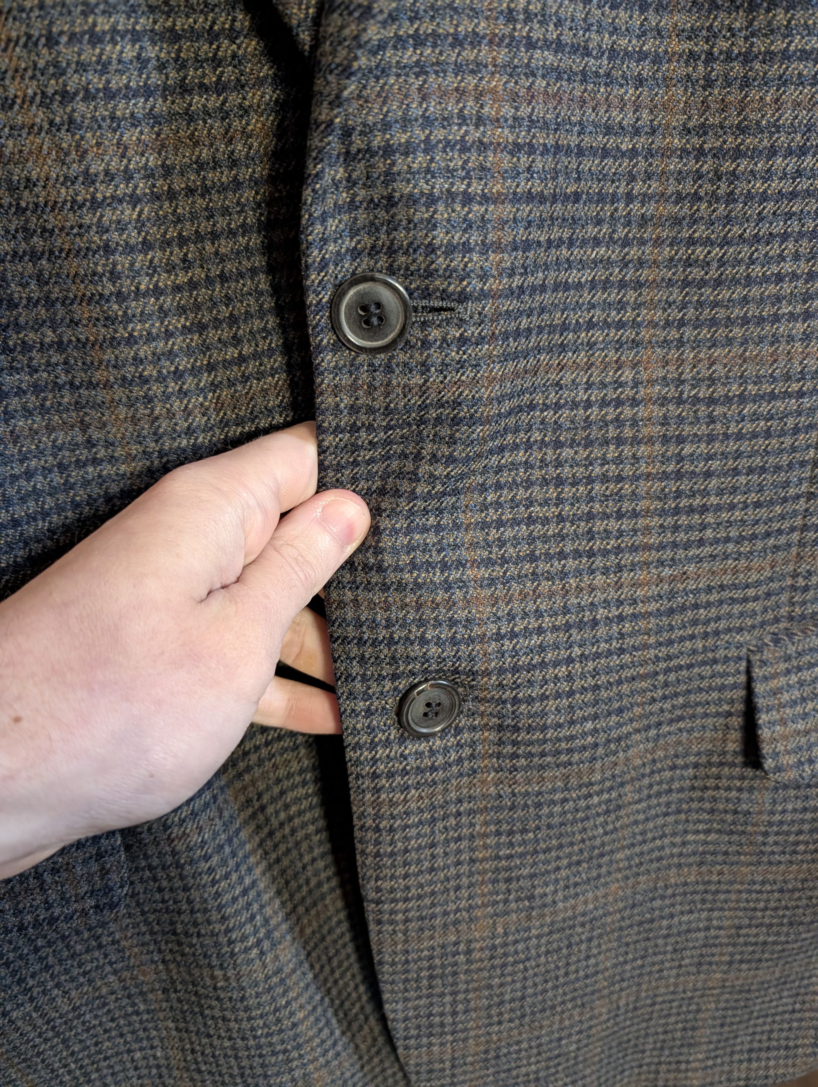 Tallia Tallia di Delfino wool & cashmere Italian plaid knit jacket Size 46S - 4 Thumbnail