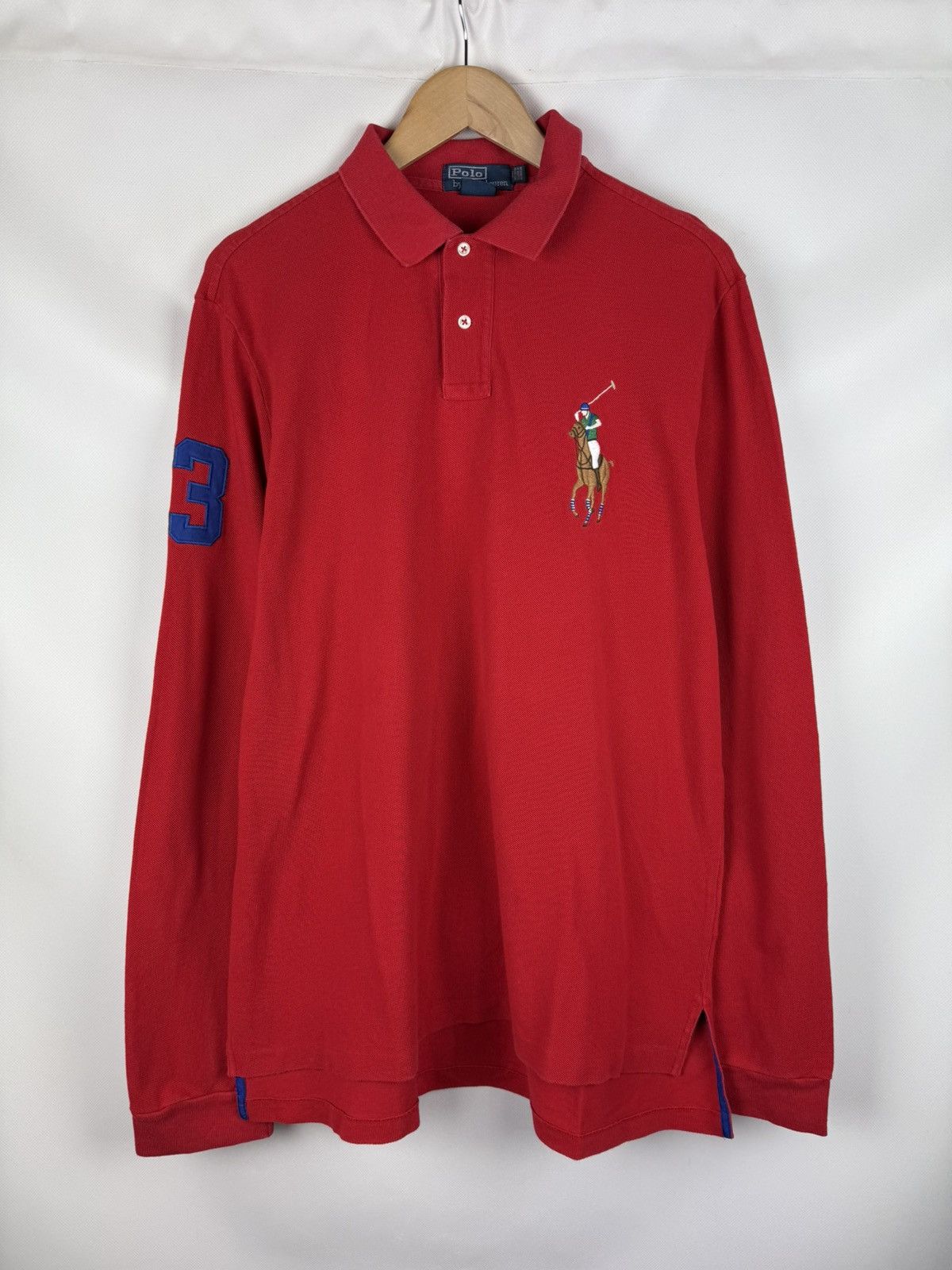 Polo Ralph Lauren Polo By Ralph Lauren Long Sleeve Big Pony 3 Polo Shirt Size US XL / EU 56 / 4 - 1 Thumbnail