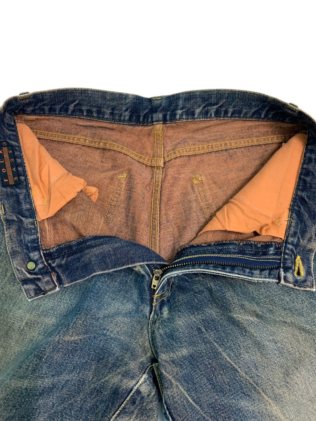 Japanese Brand 🔥Flare Dirty Distressed Four Bars Denim Jeans Size US 30 / EU 46 - 11 Thumbnail