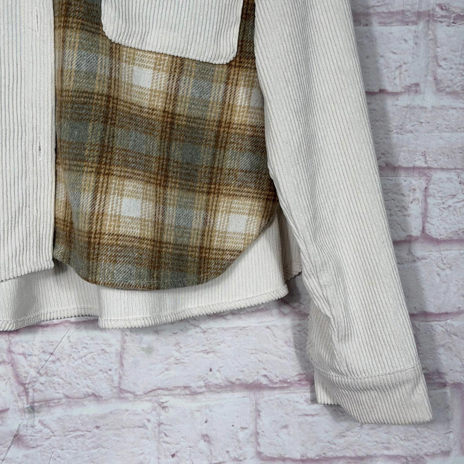 Other Blu Pepper Plaid and Corduroy Button-Up Shirt Medium Size M / US 6-8 / IT 42-44 - 3 Thumbnail