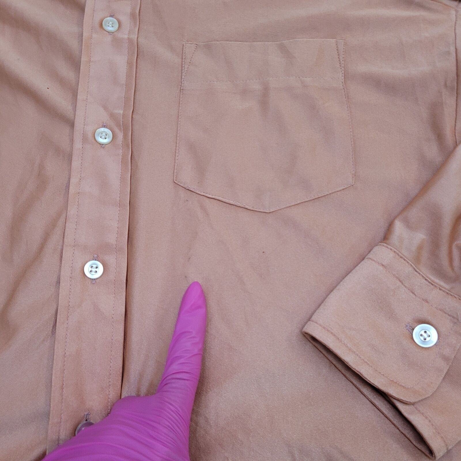 Vintage VTG 70s Munleigh Shirtmakers Qiana Nylon Button Shirt S/M Size US M / EU 48-50 / 2 - 2 Thumbnail