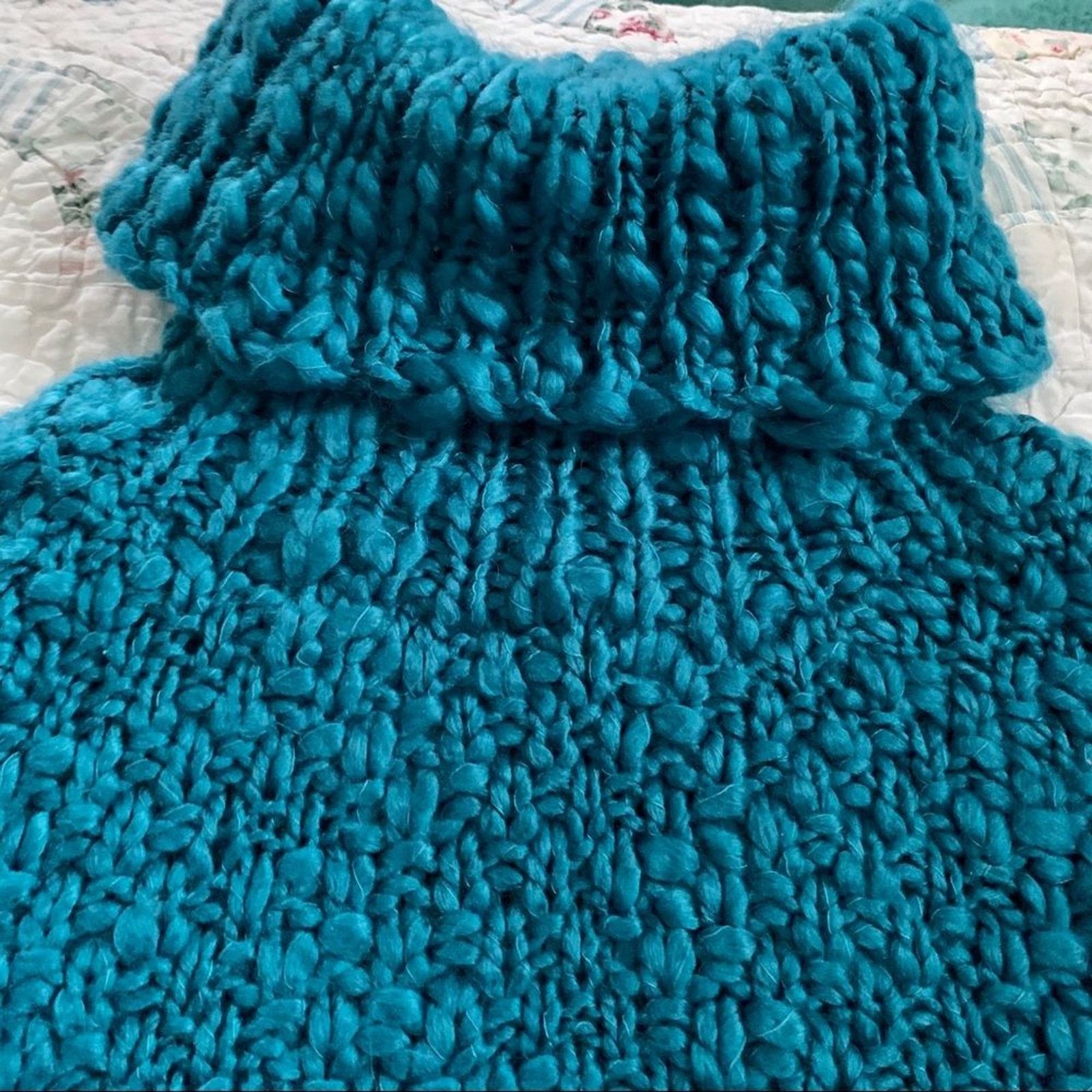 Vivienne Tam NWT VIVIENNE TAM CHUNKY TEAL TURTLENECK SWEATER XS Size US XS / EU 42 / 0 - 2 Thumbnail