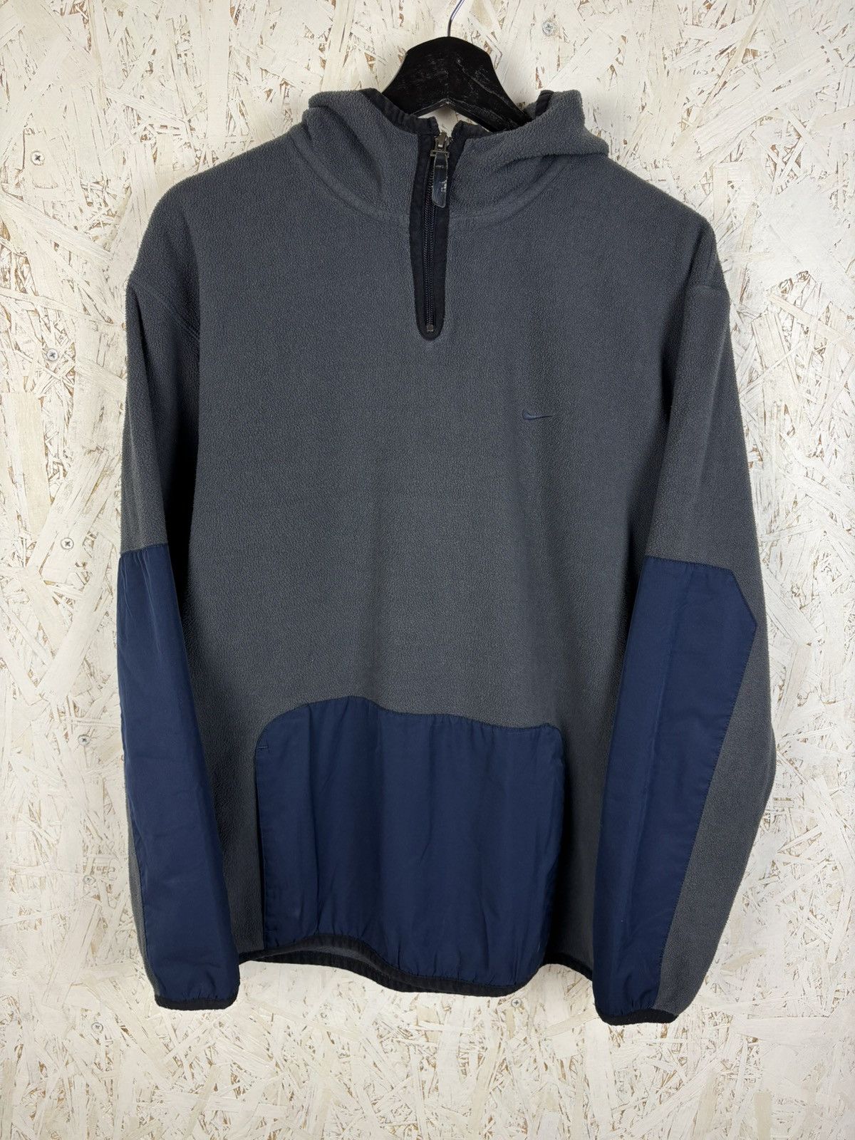 Nike 00s Nike Fleece Ninja Hood 1/4 Zip Logo Hoodie Grey M Size US M / EU 48-50 / 2 - 1 Thumbnail