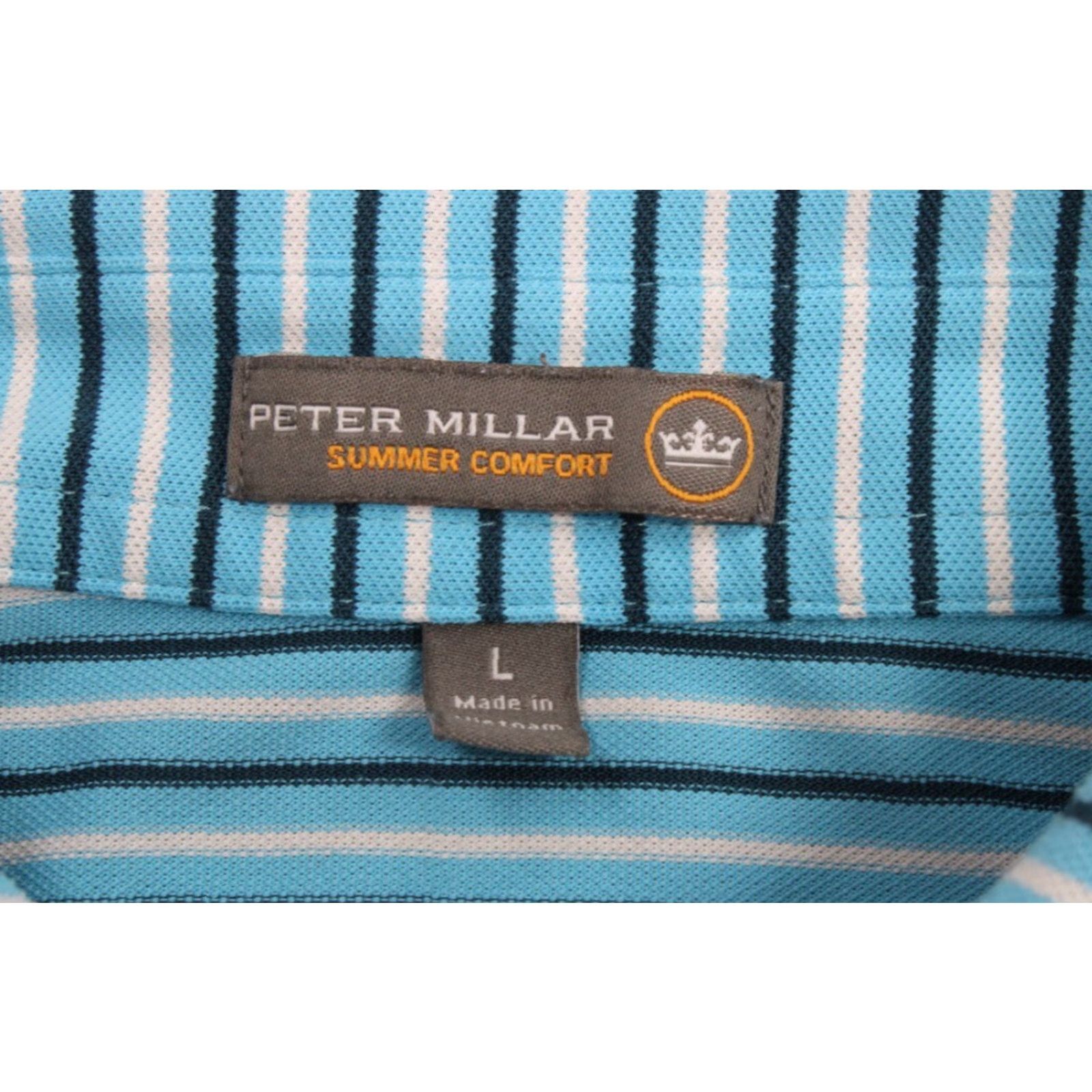 Peter Millar VINTAGE Peter Millar Summer Comfort Polo Men's Large Blue Stripe Golf Scottish Drum Major Size US L / EU 52-54 / 3 - 4 Thumbnail