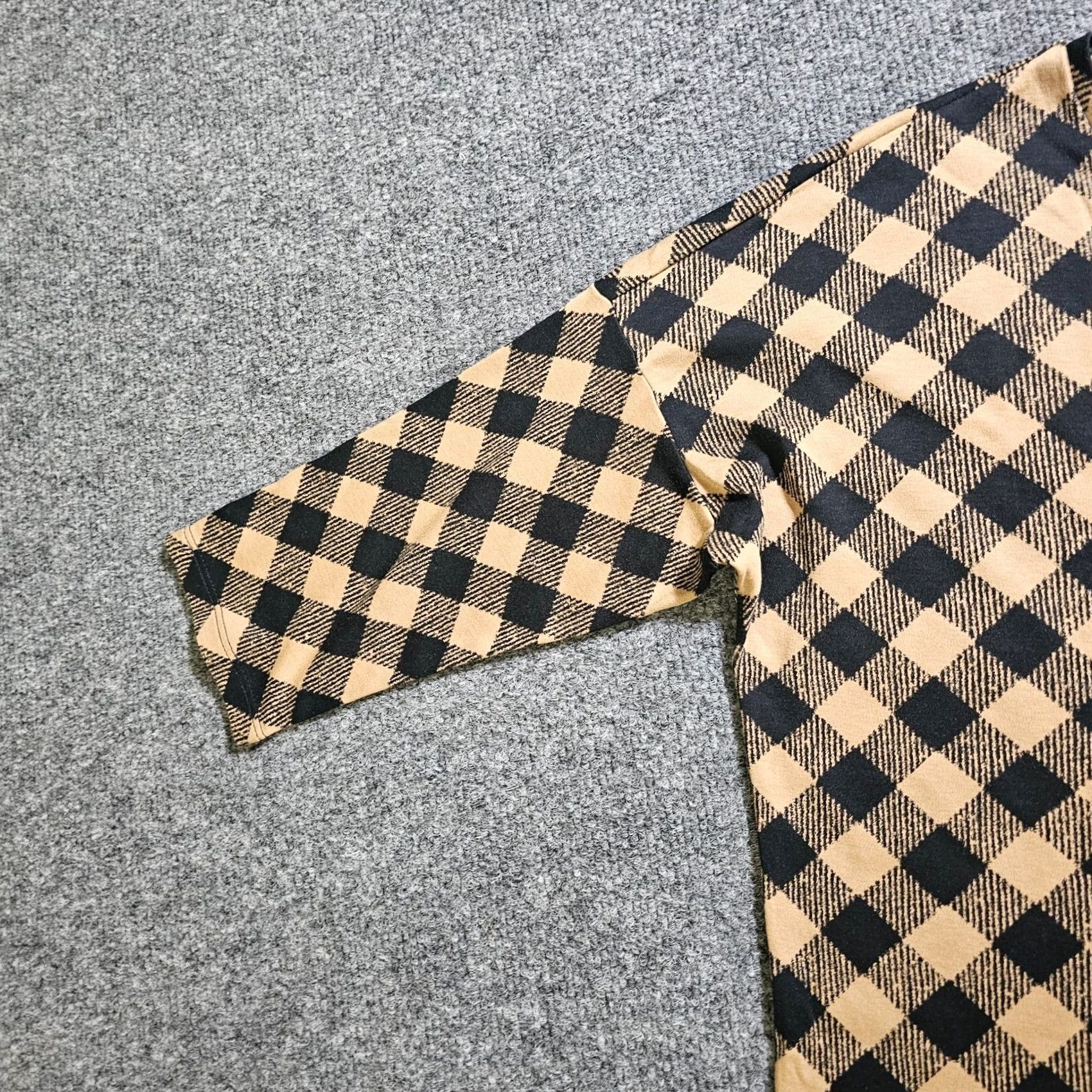 J. Jill J Jill Top Shirt Womens S Black Tan Plaid 3/4 Sleeve Stretch Casual Career Vintage? No (remove) Size S / US 4 / IT 40 - 4 Thumbnail