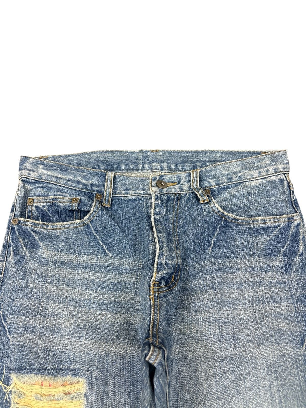 Japanese Brand Vintage Japanese Brand Patched Distressed Loose Jeans Size US 32 / EU 48 - 4 Thumbnail