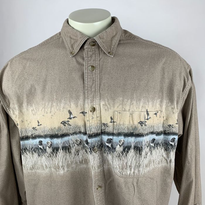 Vintage Cabela's Brown Deerskin Soft Chamois Long Sleeve Button Down Shirt, Men's Size Small