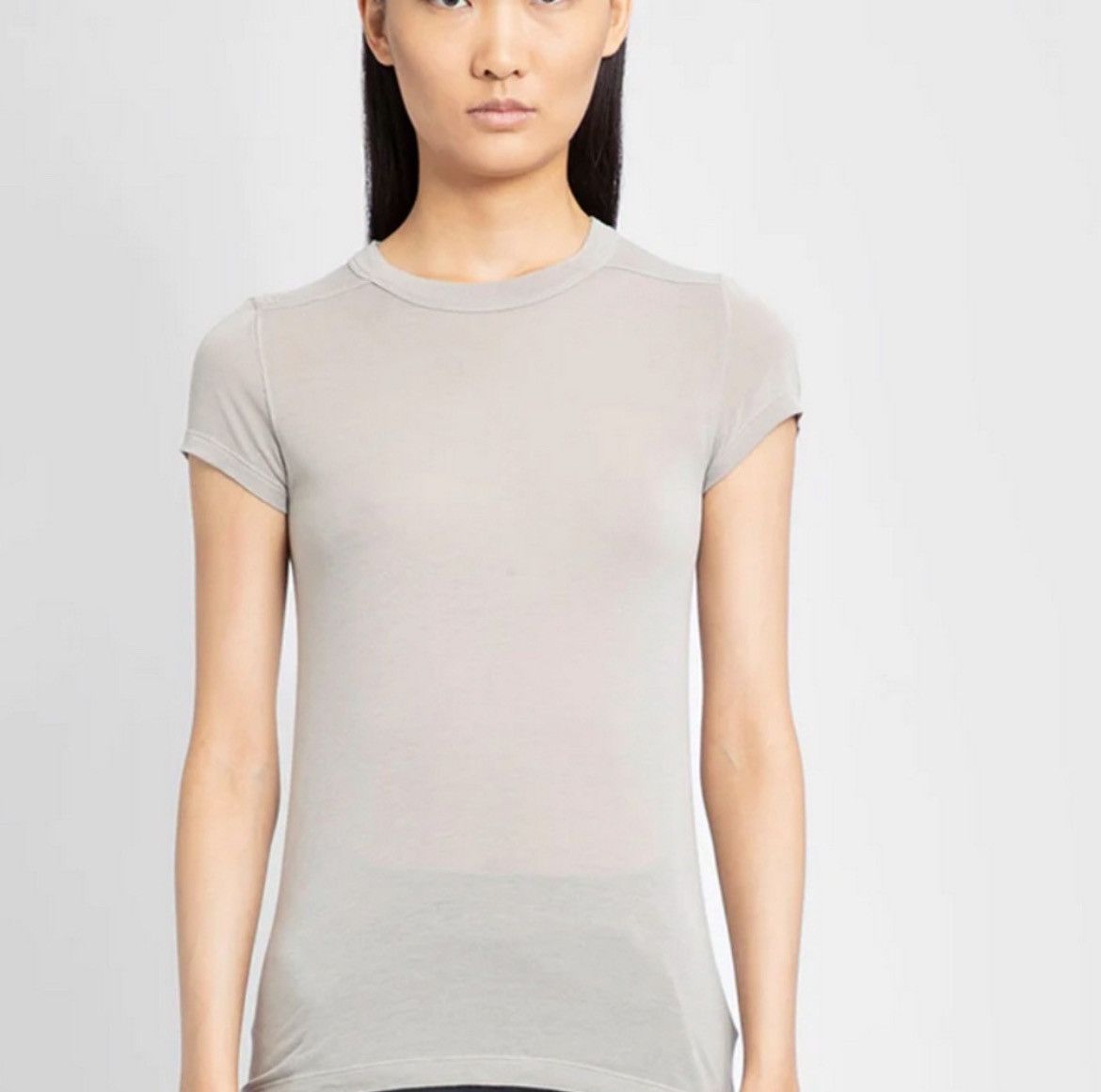 image of Rick Owens Ja Cropped Level T Shirt in Pearl, Women's (Size Small)