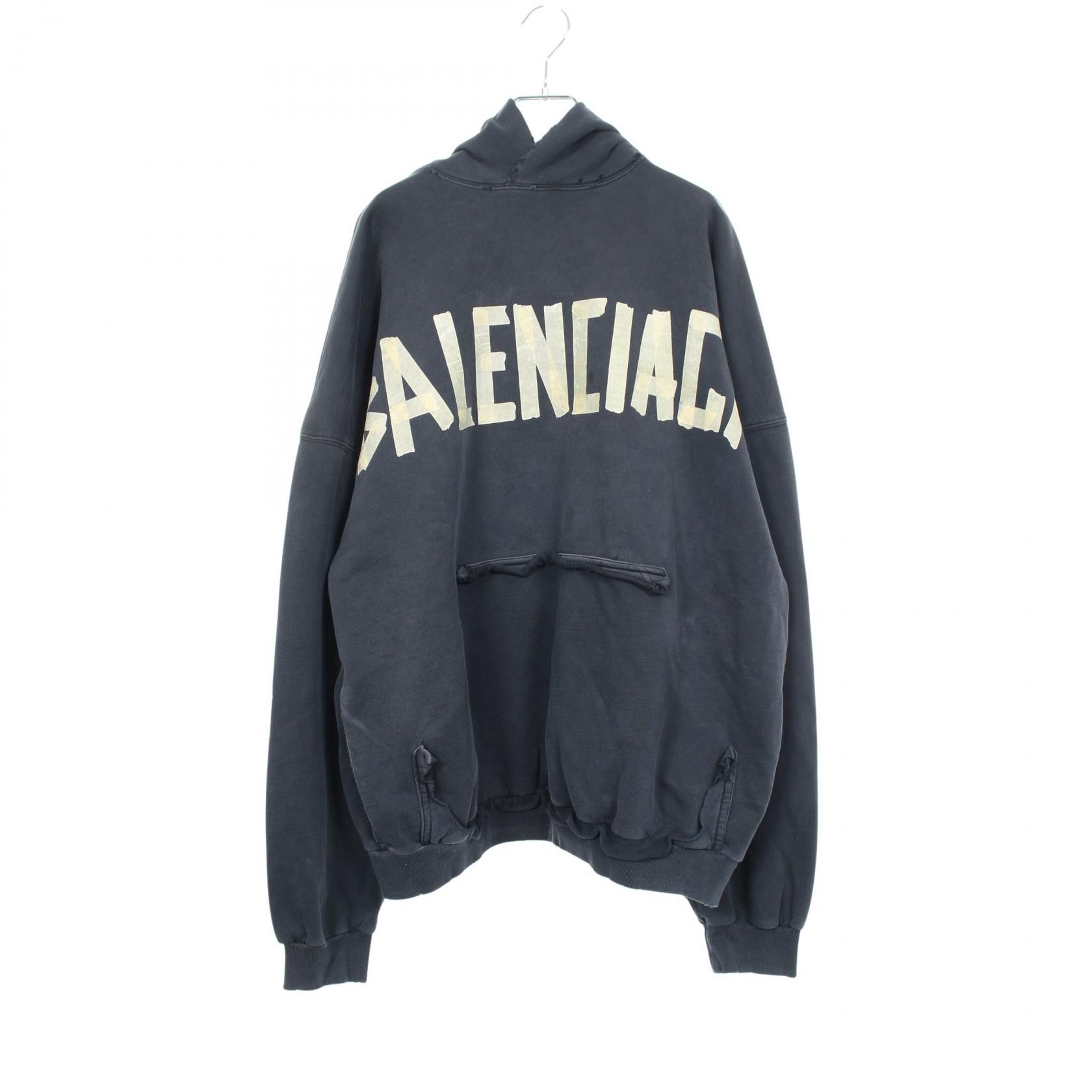 Balenciaga Balenciaga Balenciaga TAPE TYPE RIPPED POCKET HOODIE Cotton Hoodie Textile Sweatshirts & Hoodies 744190 DUTY FREE for USA Size ONE SIZE - 1 Thumbnail