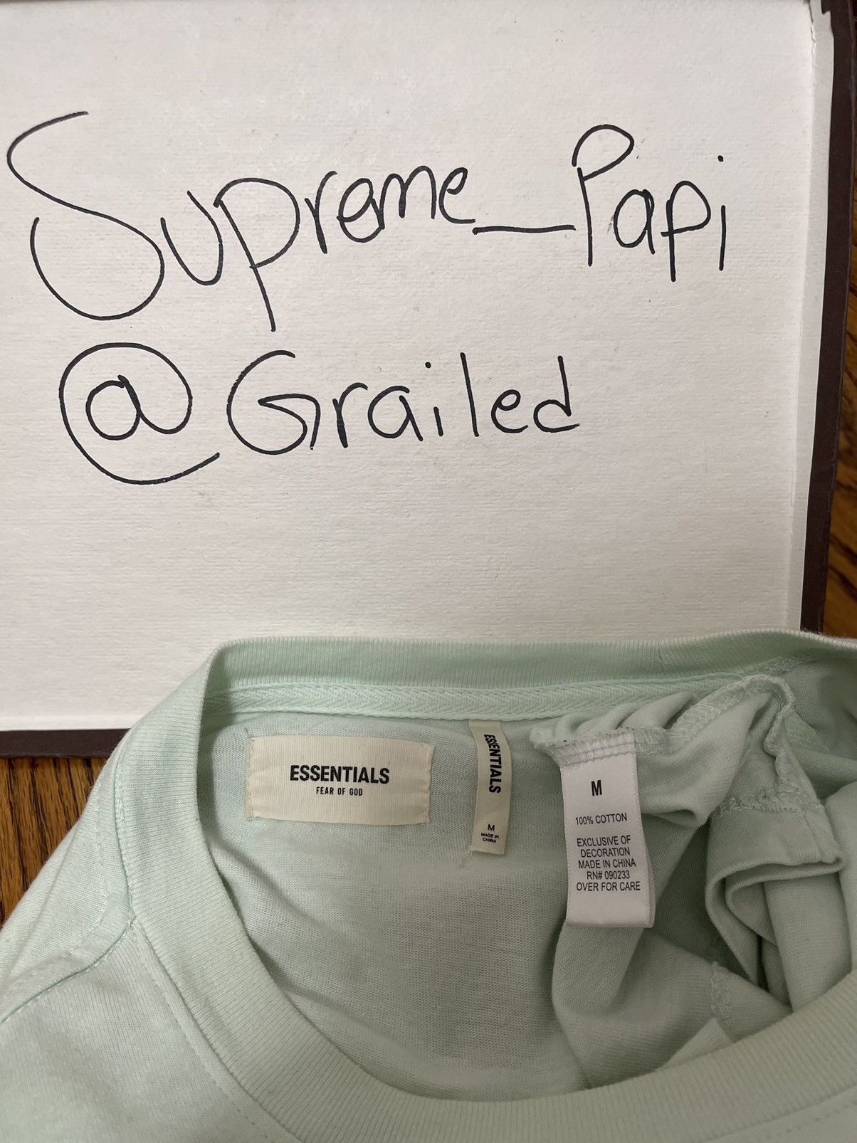 Fear of God 🔥Fear of God Essentials FW18 Boxy Long Sleeve Tee MINT SZ M Size US M / EU 48-50 / 2 - 5 Thumbnail