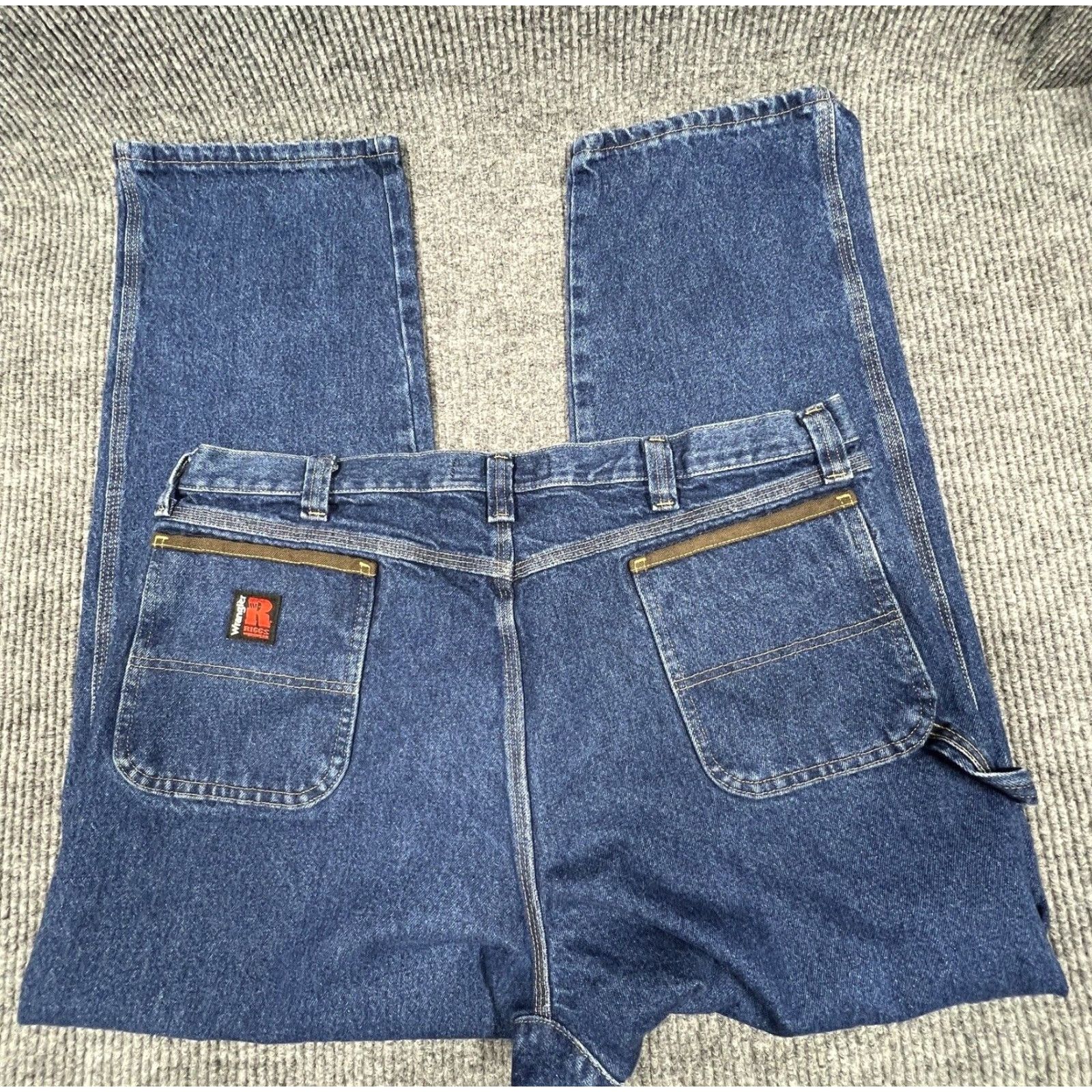 VINTAGE Wrangler RIGGS Workwear Mens Straight Fit Jeans 42x32 Blue
