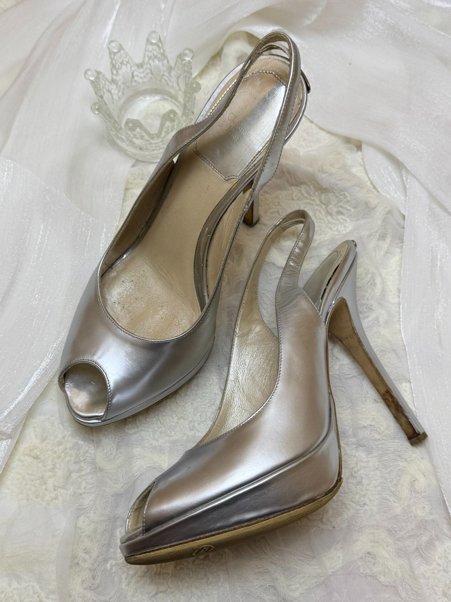 Dior Dior Silver Sandals it_34-5 Women Size US 4.5 / IT 34.5 - 1 Thumbnail