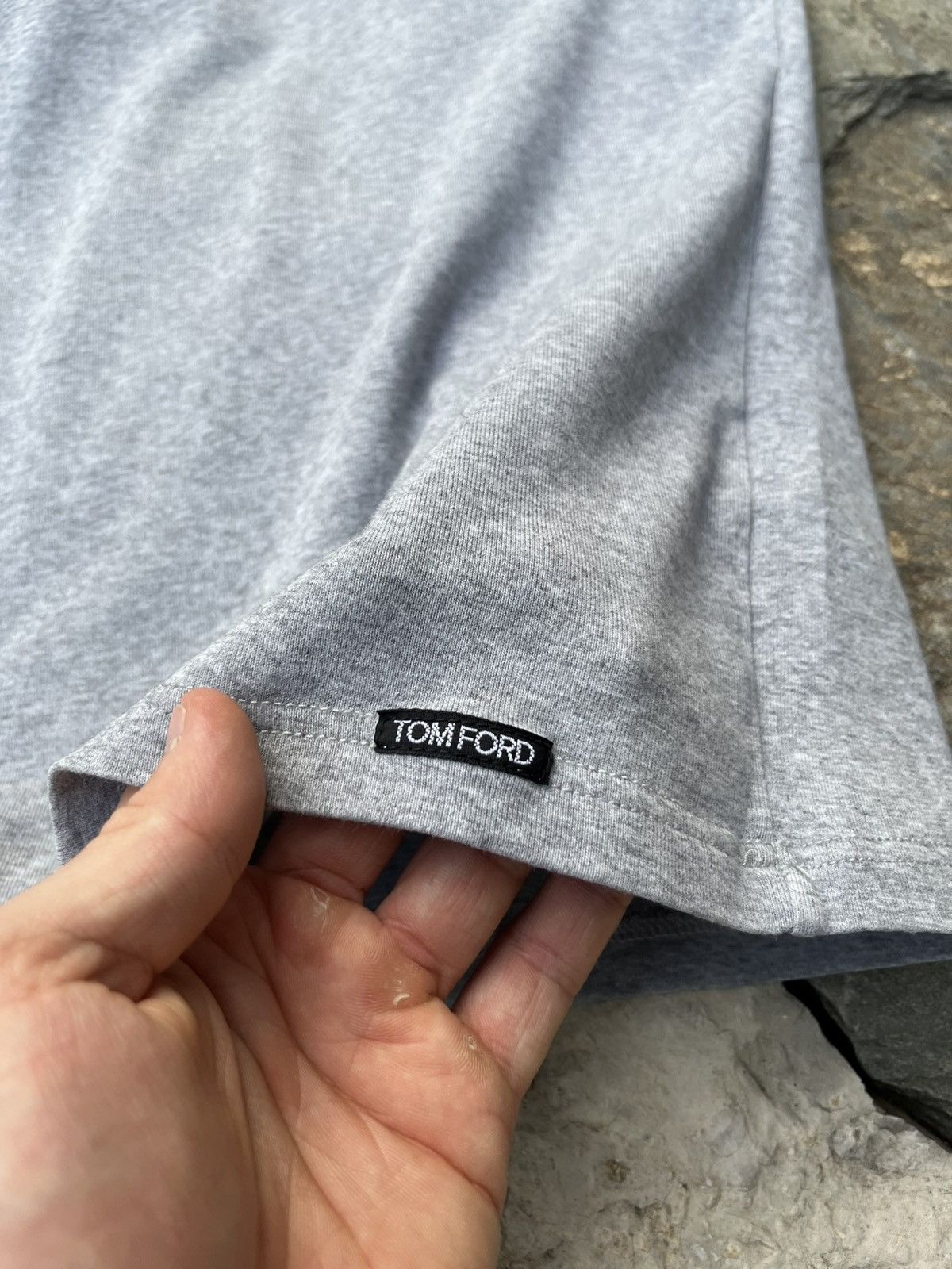 Designer × Tom Ford Tom Ford basic grey stretchy t-shirt tee crewneck slim fit Size US L / EU 52-54 / 3 - 12 Thumbnail