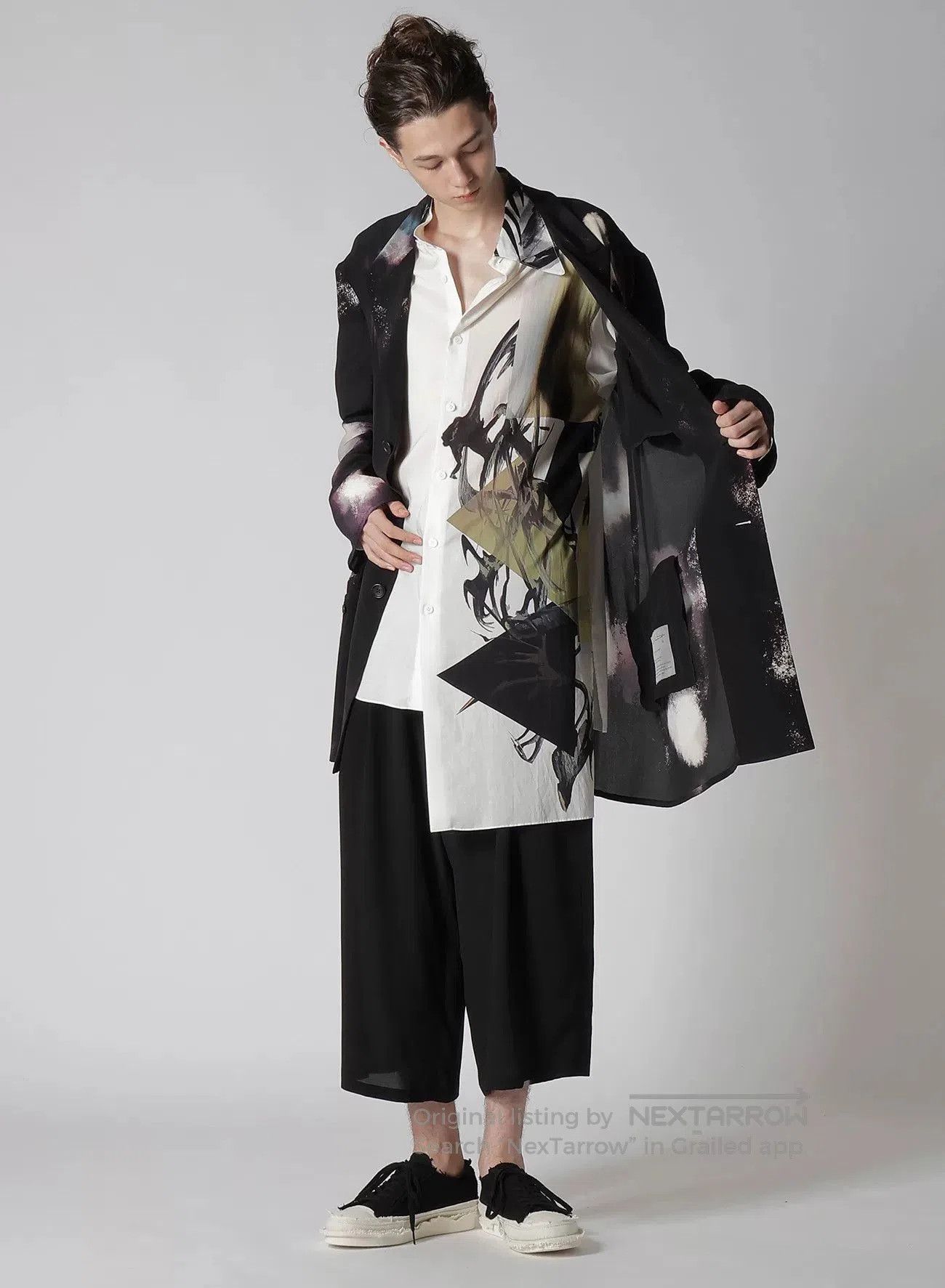Yohji Yamamoto Yohji Yamamoto Silk Jacket with Unique Print. Size M / US 6-8 / IT 42-44 - 4 Thumbnail