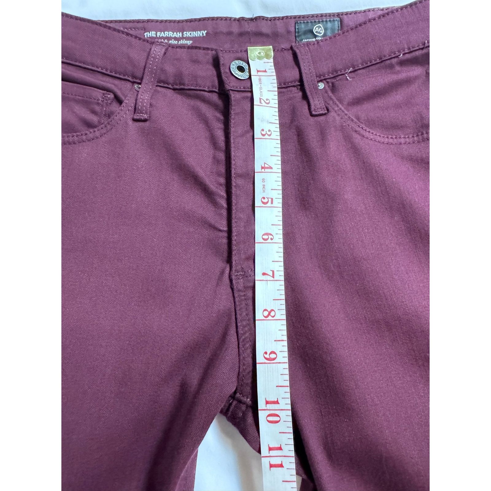 AG Adriano Goldschmied Adriano Goldschmied AG Farrah High-Rise Skinny Jeans Maroon Size 26" / US 2 / IT 38 - 8 Thumbnail