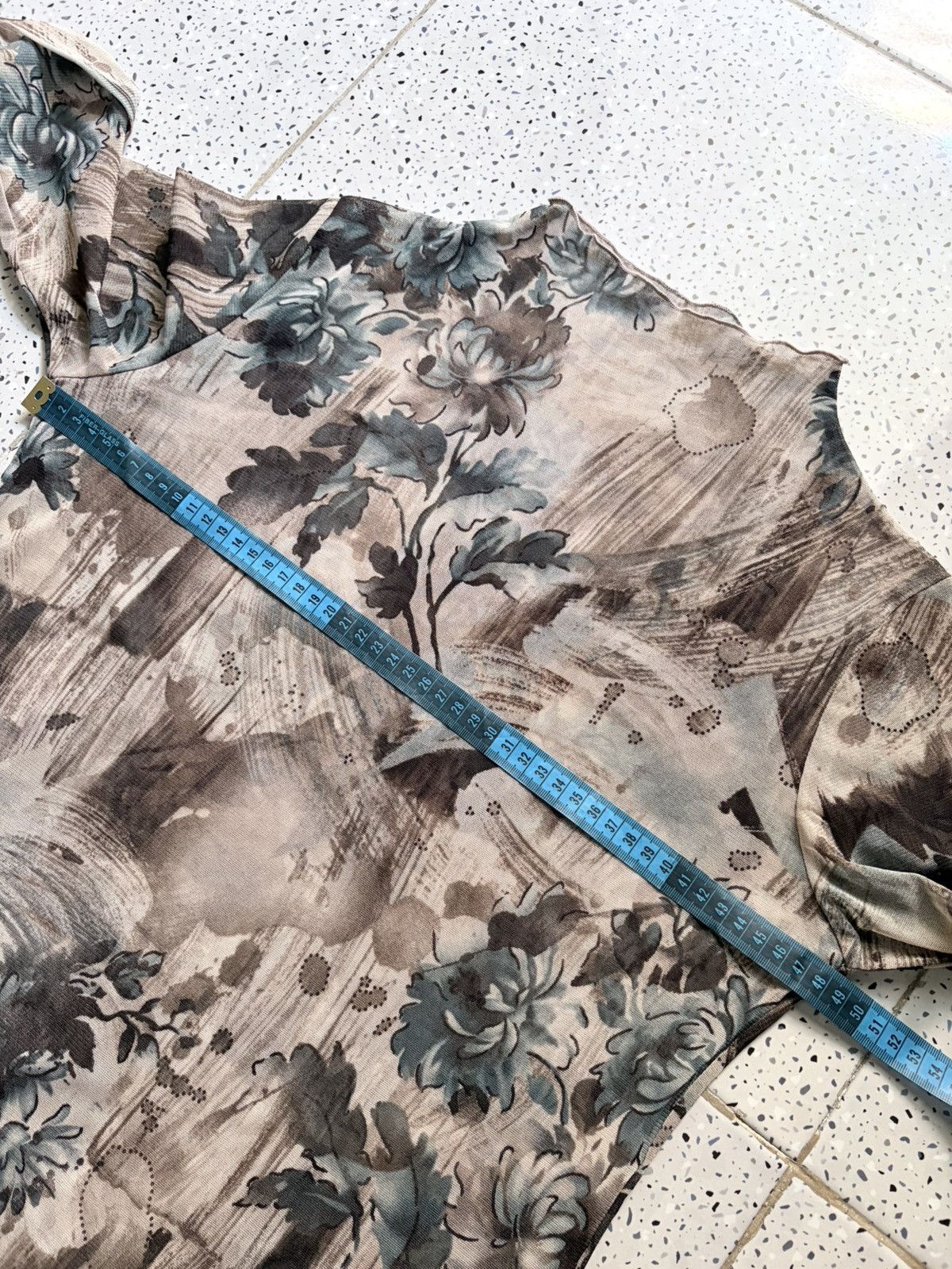 Japanese Brand Y2K Unknown Japanese Flower Pattern Mesh Tops Size M / US 6-8 / IT 42-44 - 6 Thumbnail