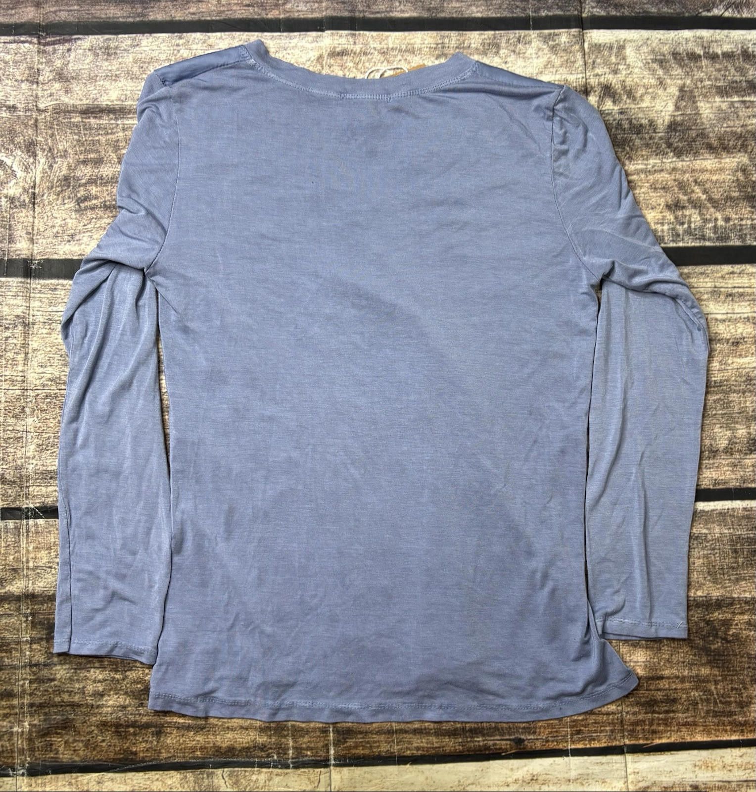 Other Brand Bazar Top Womens Small Satin Tee Silk Blend Italy Blue Size S / US 4 / IT 40 - 3 Thumbnail