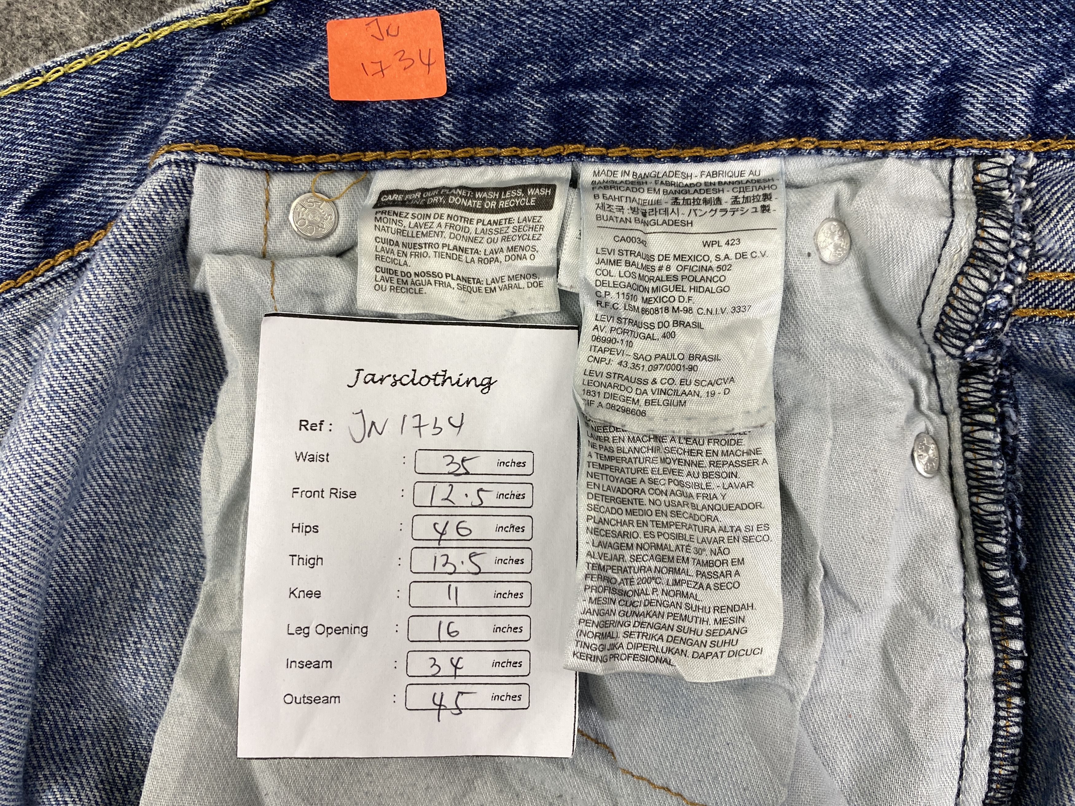 Levi's Dirty Blue Vintage Levi's 550 Jeans 35x34 Denim -JN1734 Size US 35 - 8 Thumbnail