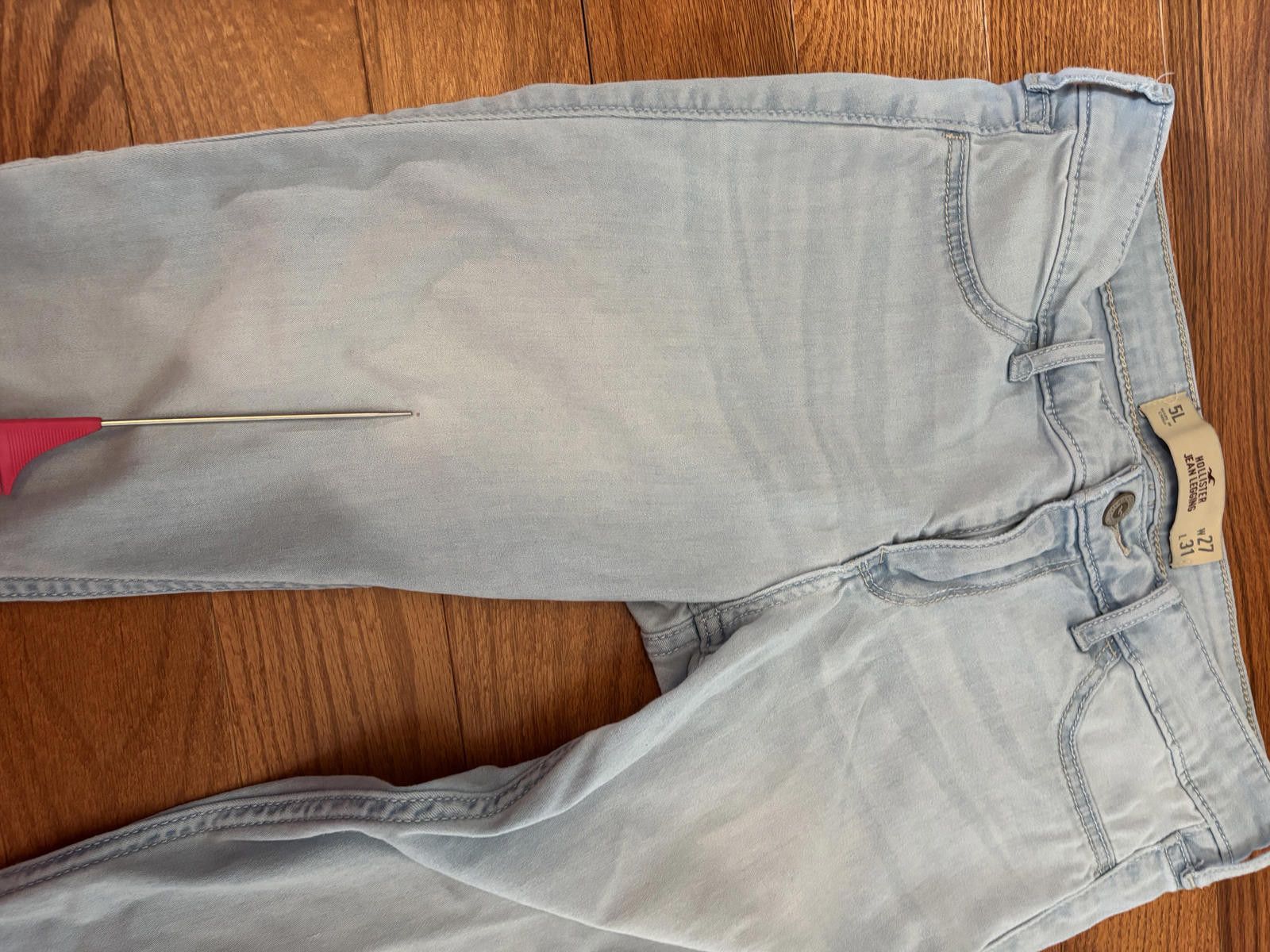 Hollister Hollister Light Blue Jean Leggings Size 5L W27 L31 Size 27" / US 4 / IT 40 - 3 Thumbnail