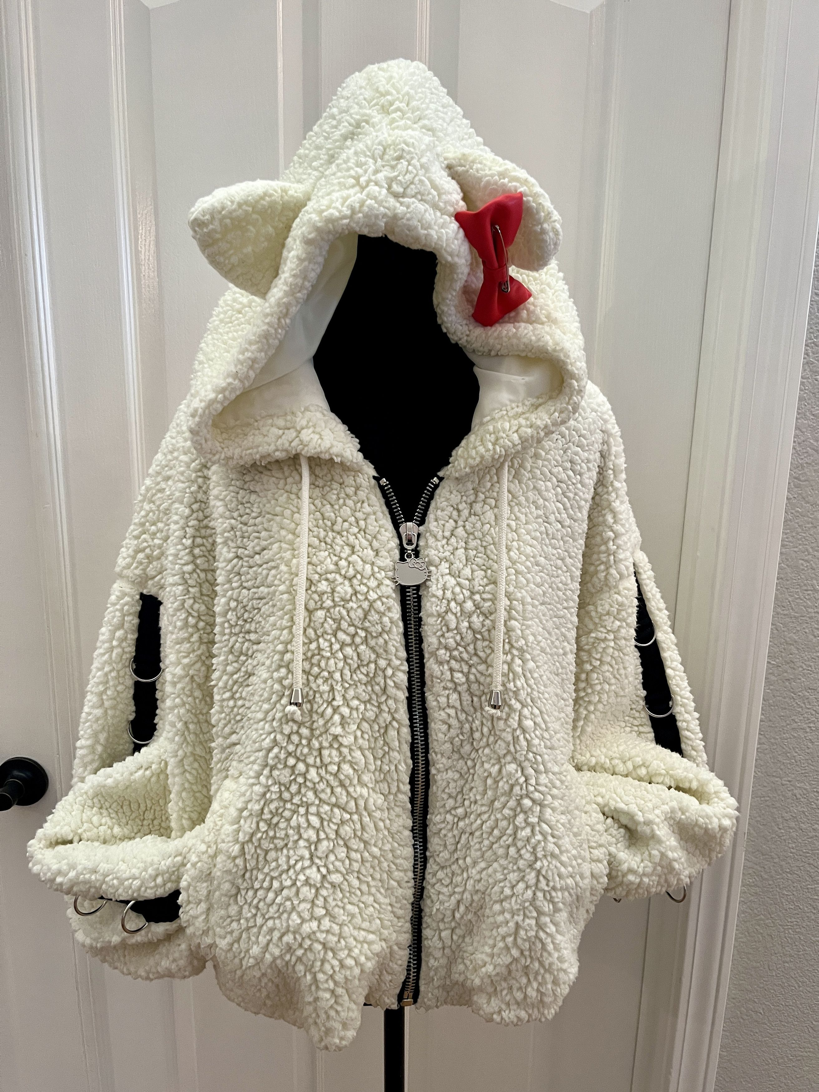Dolls Kill Dolls Kill x Hello Kitty Sherpa Ears D-Ring Hoodie M Size M / US 6-8 / IT 42-44 - 2 Thumbnail