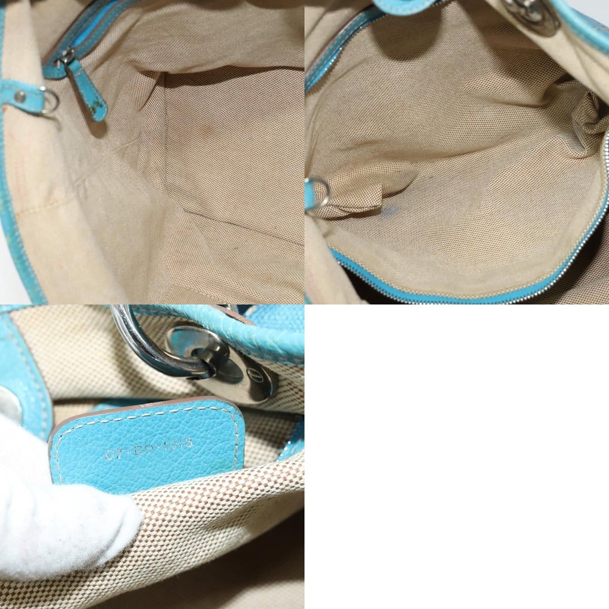 Dior DIOR Canage Tote Bag Coated Canvas Blue Silver Size ONE SIZE - 12 Thumbnail