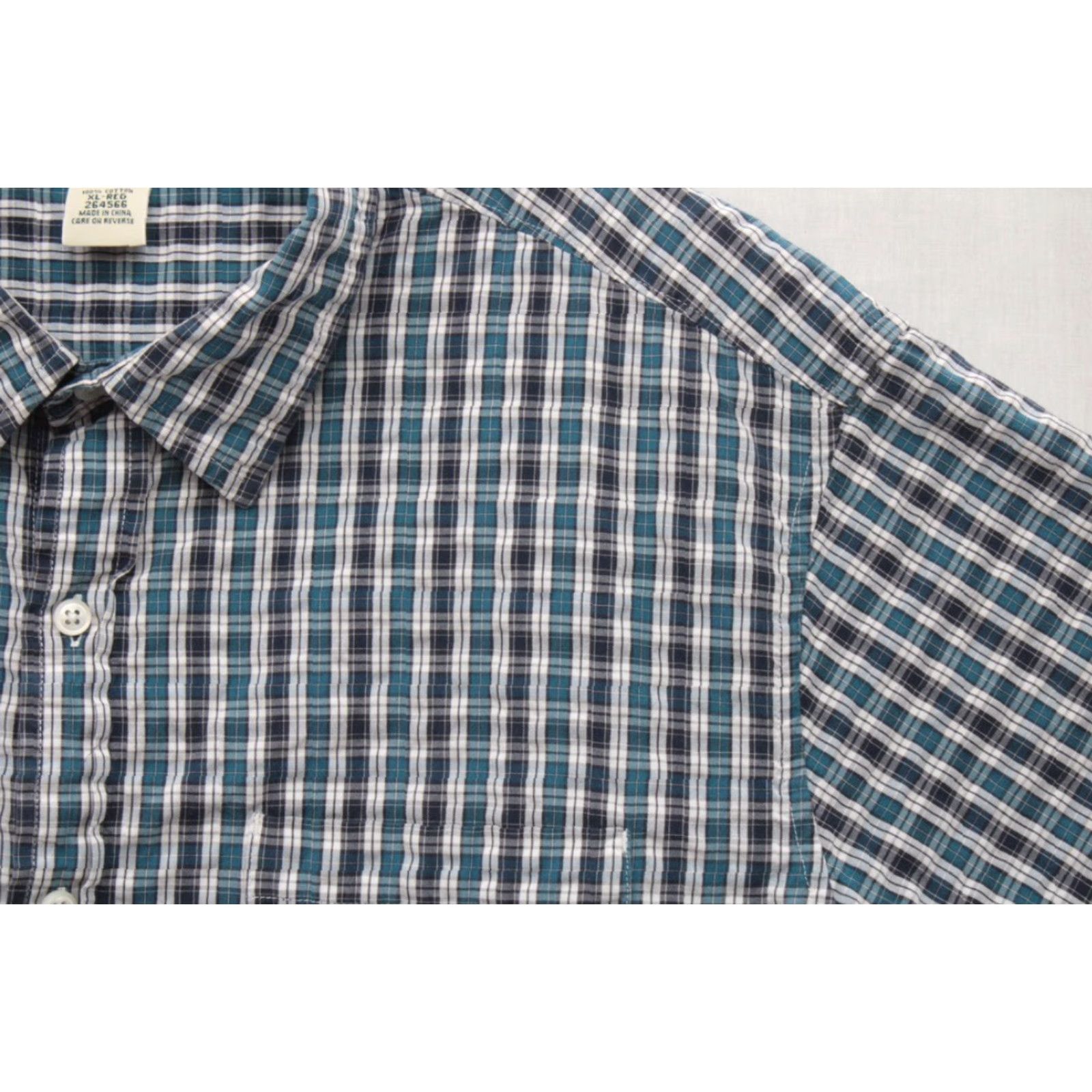 Vintage L.L. Bean Shirt Men's XL Blue Black Plaid Short Sleeve Cotton Outdoors Size US XL / EU 56 / 4 - 2 Thumbnail