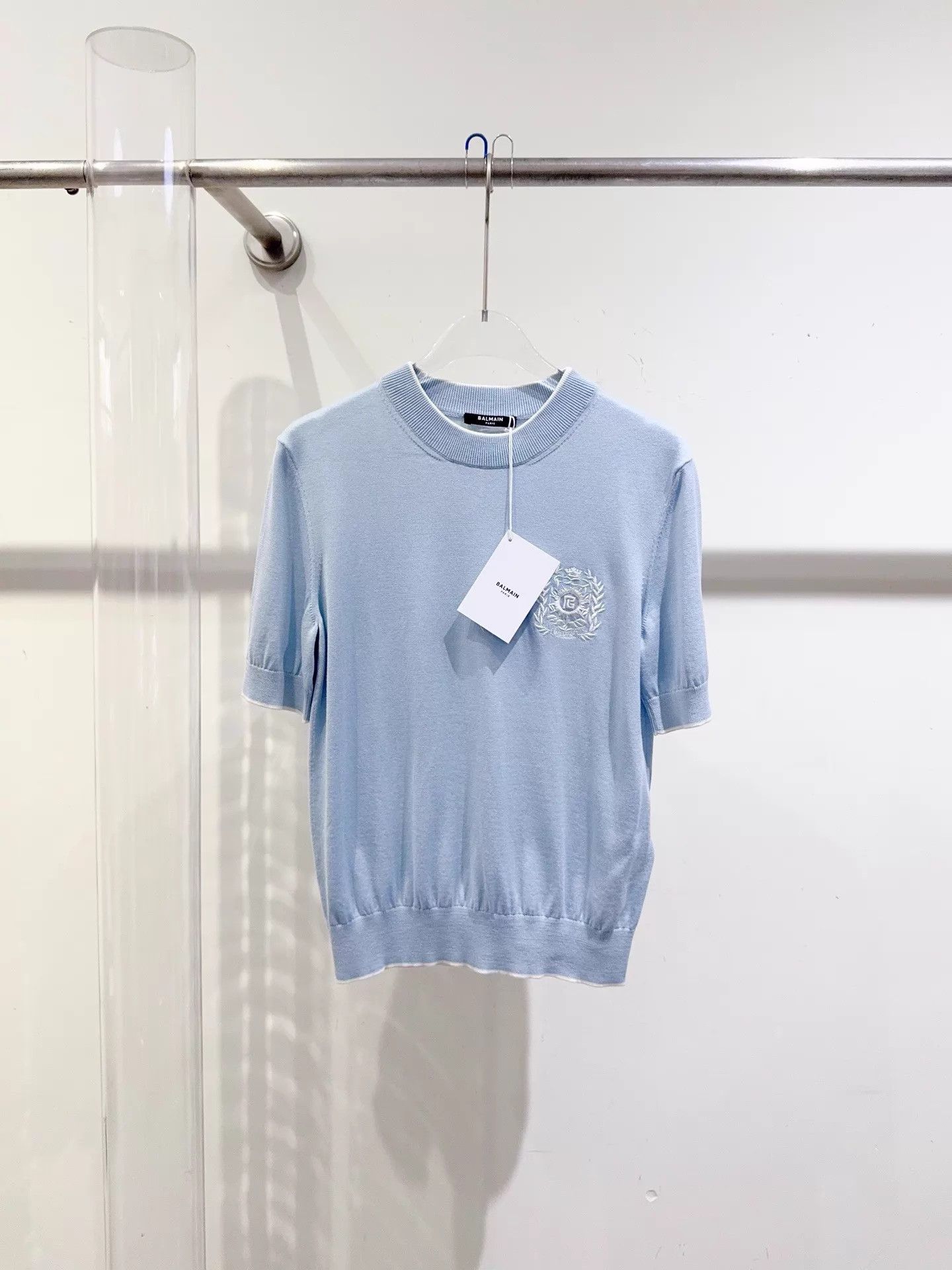 Balmain Balmain New Women's 25SS Blue Knit Top 36 Size XS / US 0-2 / IT 36-38 - 1 Thumbnail
