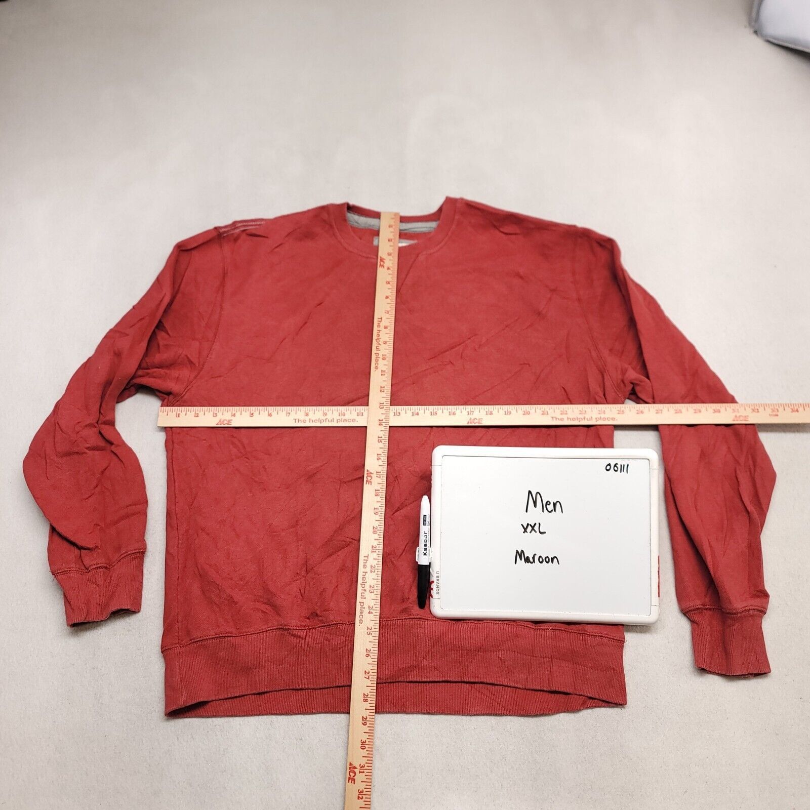 Izod IZOD Casual Long Sleeve Sweatshirt Mens Size 2XL Maroon Size US XXL / EU 58 / 5 - 6 Thumbnail