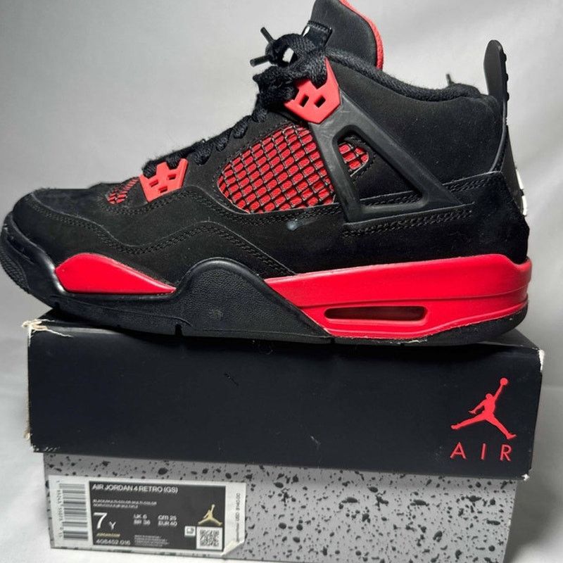 Jordan Brand × Nike Size 7 - Nike Air Jordan 4 Retro GS Red Thunder Men's Shoes Size US 7 / EU 40 - 8 Thumbnail