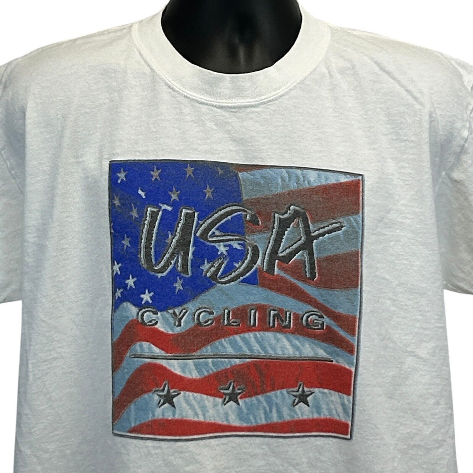 Gildan Vintage 90s USA Cycling USCF T Shirt Summer Olympics L Large Size US L / EU 52-54 / 3 - 1 Thumbnail