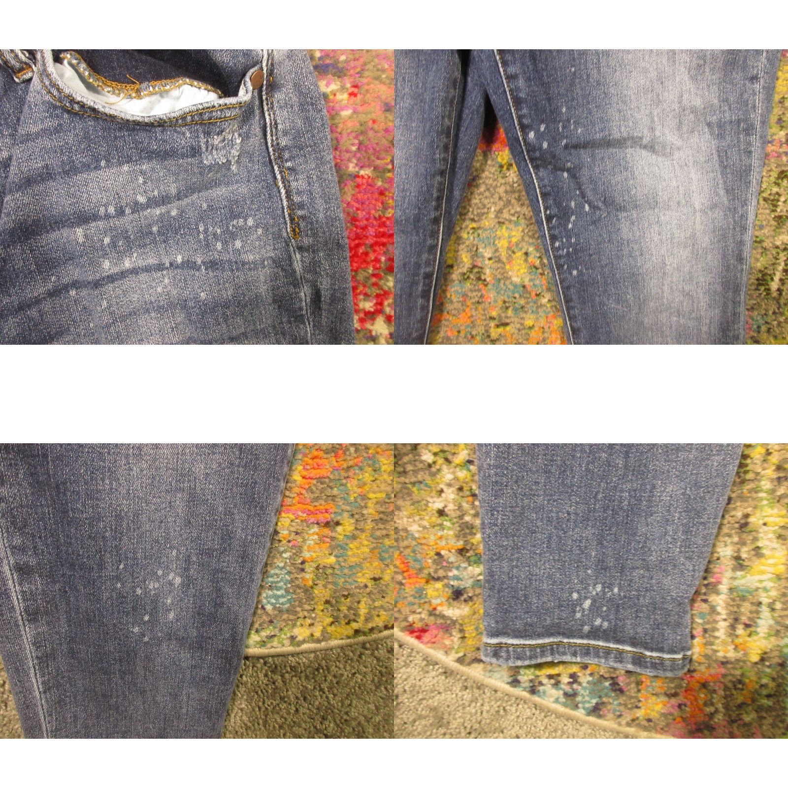 Denime Judy Blue Jeans Womens Boyfriend Fit 30x30 Denim Distressed Stretch Medium Wash Bleach Spots 5-Pocket Cuffed Button Zip Casual Size 30" / US 8 / IT 44 - 9 Thumbnail