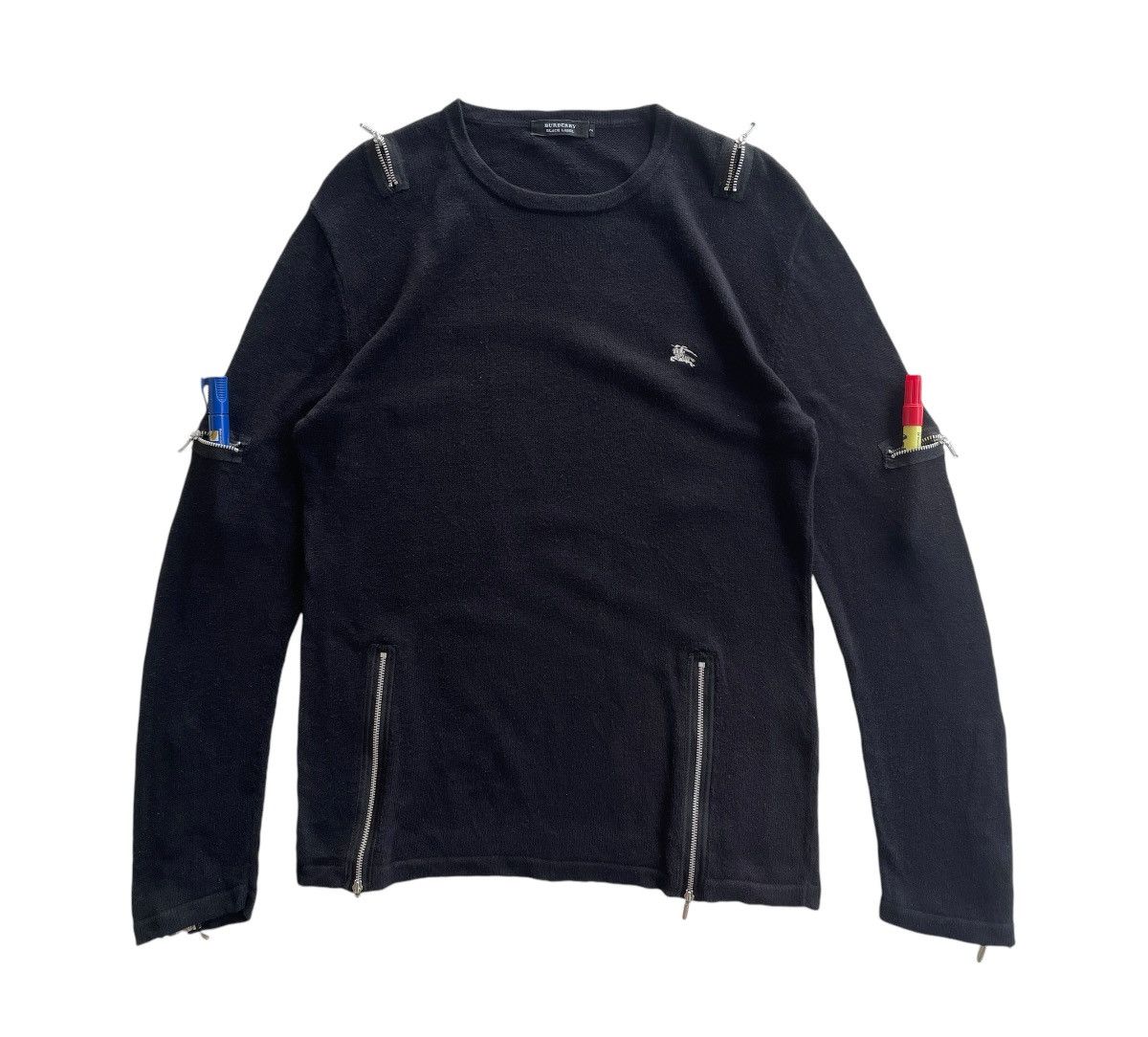 Burberry Black Label Multi-Zip Bondage Cotton Knit Shirt Size US S / EU 44-46 / 1 - 6 Thumbnail