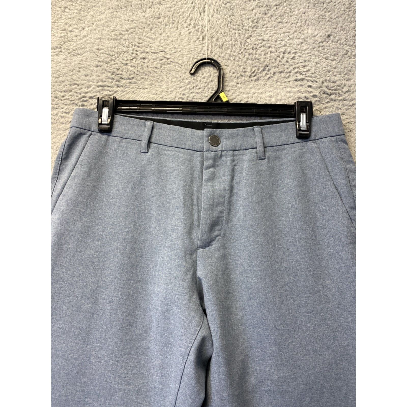 Bonobos Bonobos Men’s Golf Pants Gray Blue Polyester Button Zip Pockets /33x34 Pants Mens Chino Straight Pockets 34in Inseam Adjustable? Size US 33 - 2 Thumbnail