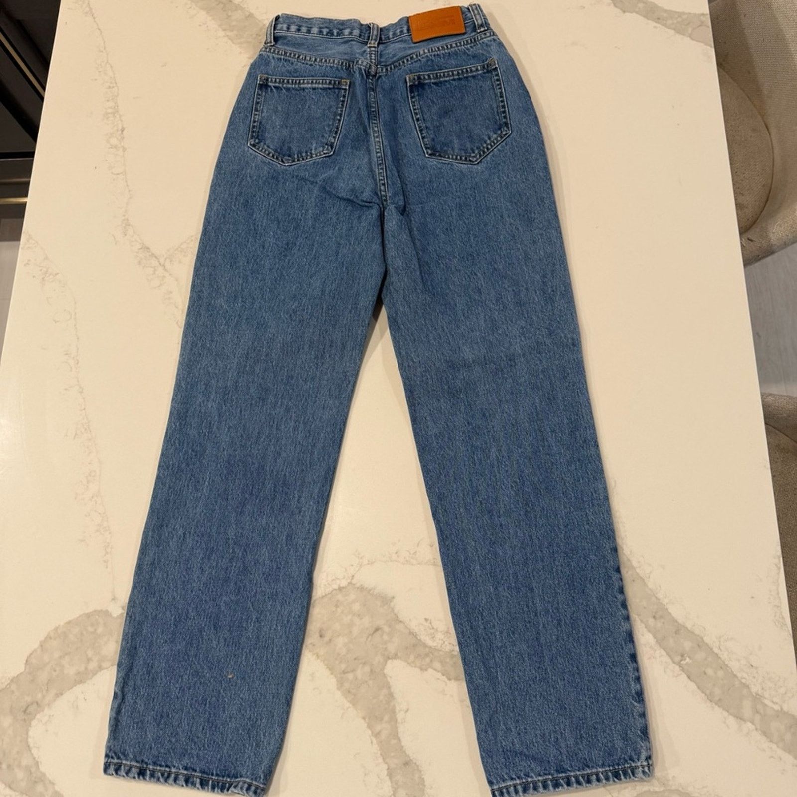 PRINCESS POLLY Princess Polly Asymmetrical Straight Leg Denim Jean Womens 2 Size 26" / US 2 / IT 38 - 10 Thumbnail