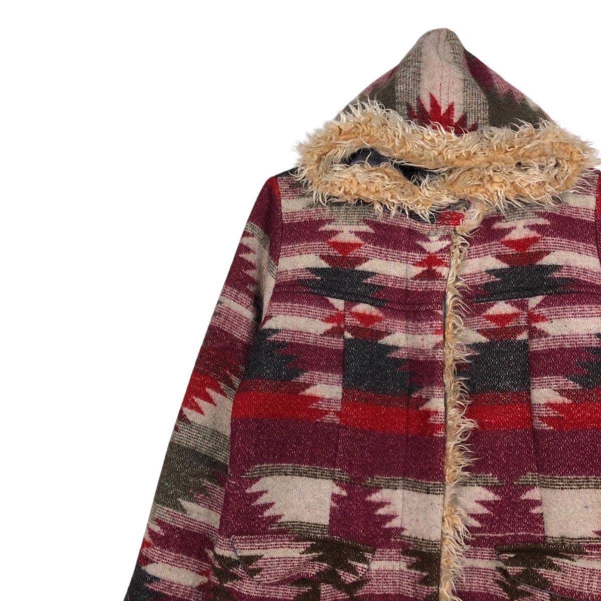 Japanese Brand 📌Vtg Long Jacket Wool Pret Pul Mermaid Navajo Native Design Size US M / EU 48-50 / 2 - 8 Thumbnail
