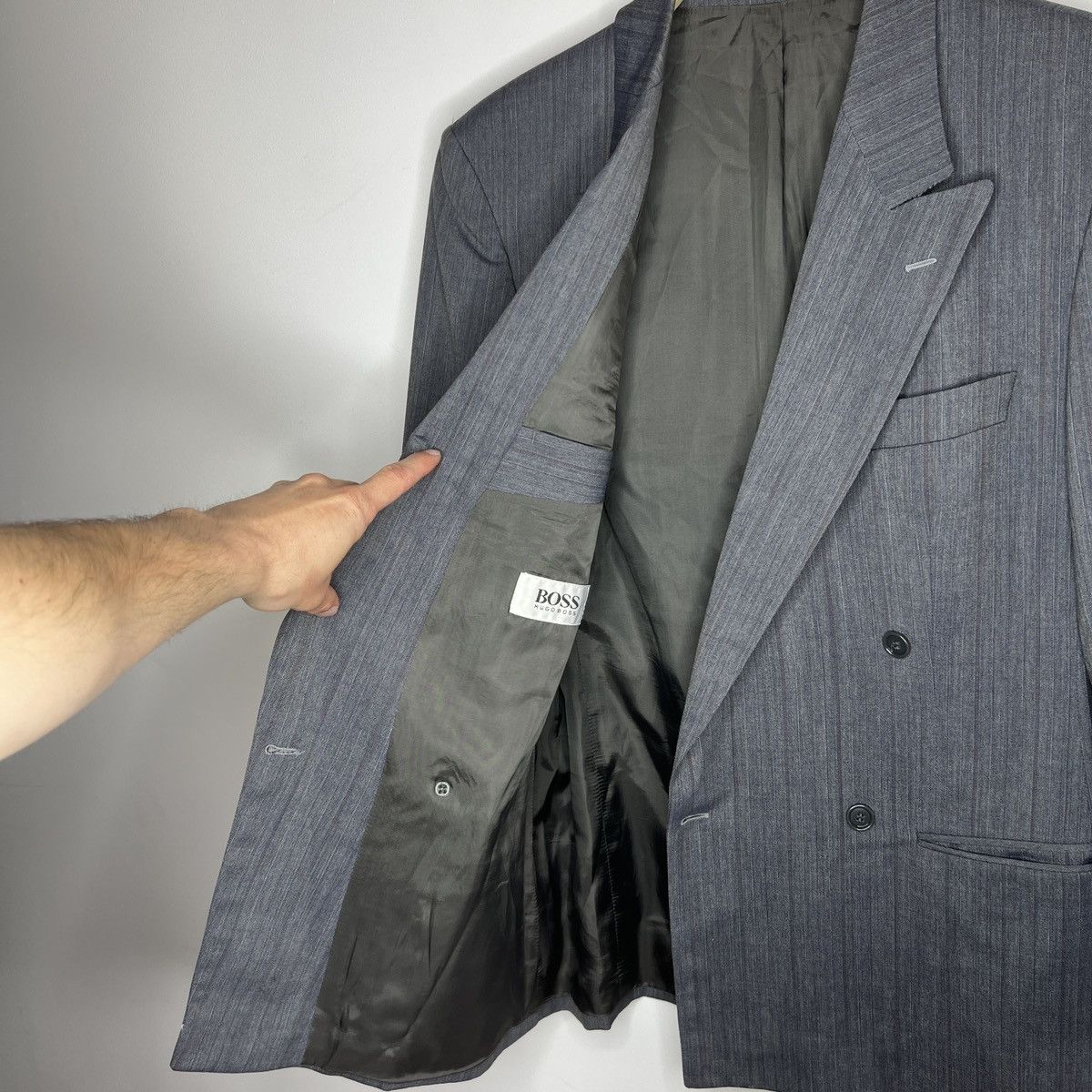 Hugo Boss × Vintage Vintage Hugo Boss Wool Blazer Jacket Double Breasted Luxury Size 40R - 6 Thumbnail