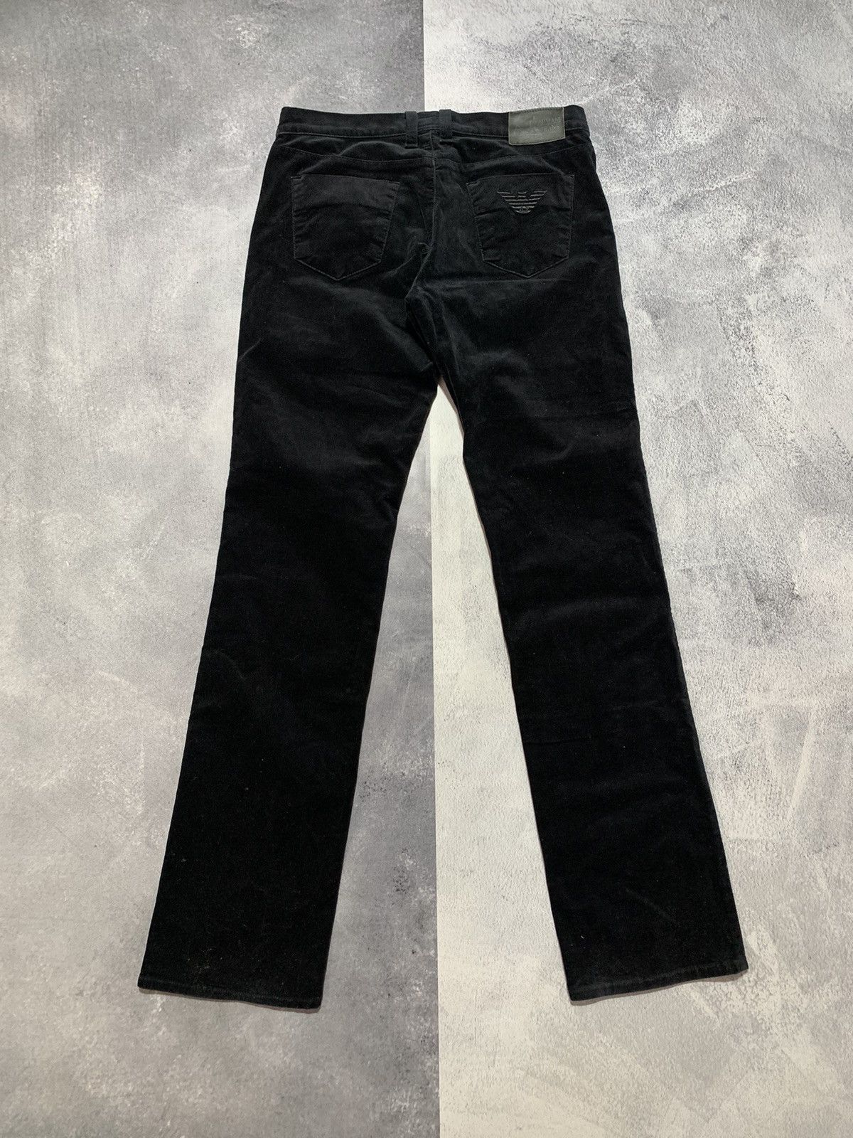 Armani Vintage Y2K Armani Jeans straight velour trousers size 29 Size 29" - 1 Thumbnail