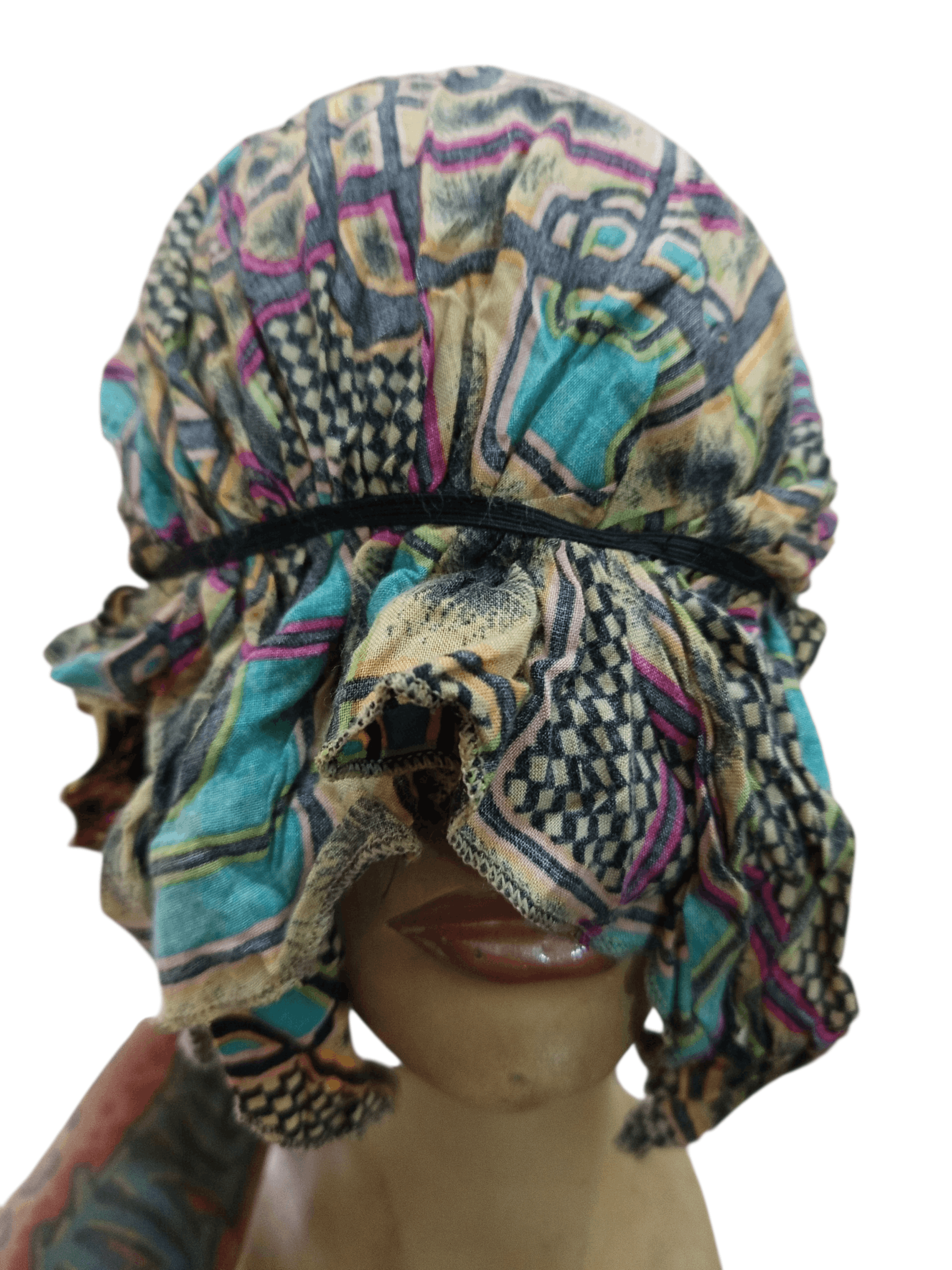 Other 90s Y2K Abstract Bucket Hat Legionnaire Sun Hat Neck Flap Size ONE SIZE - 5 Thumbnail