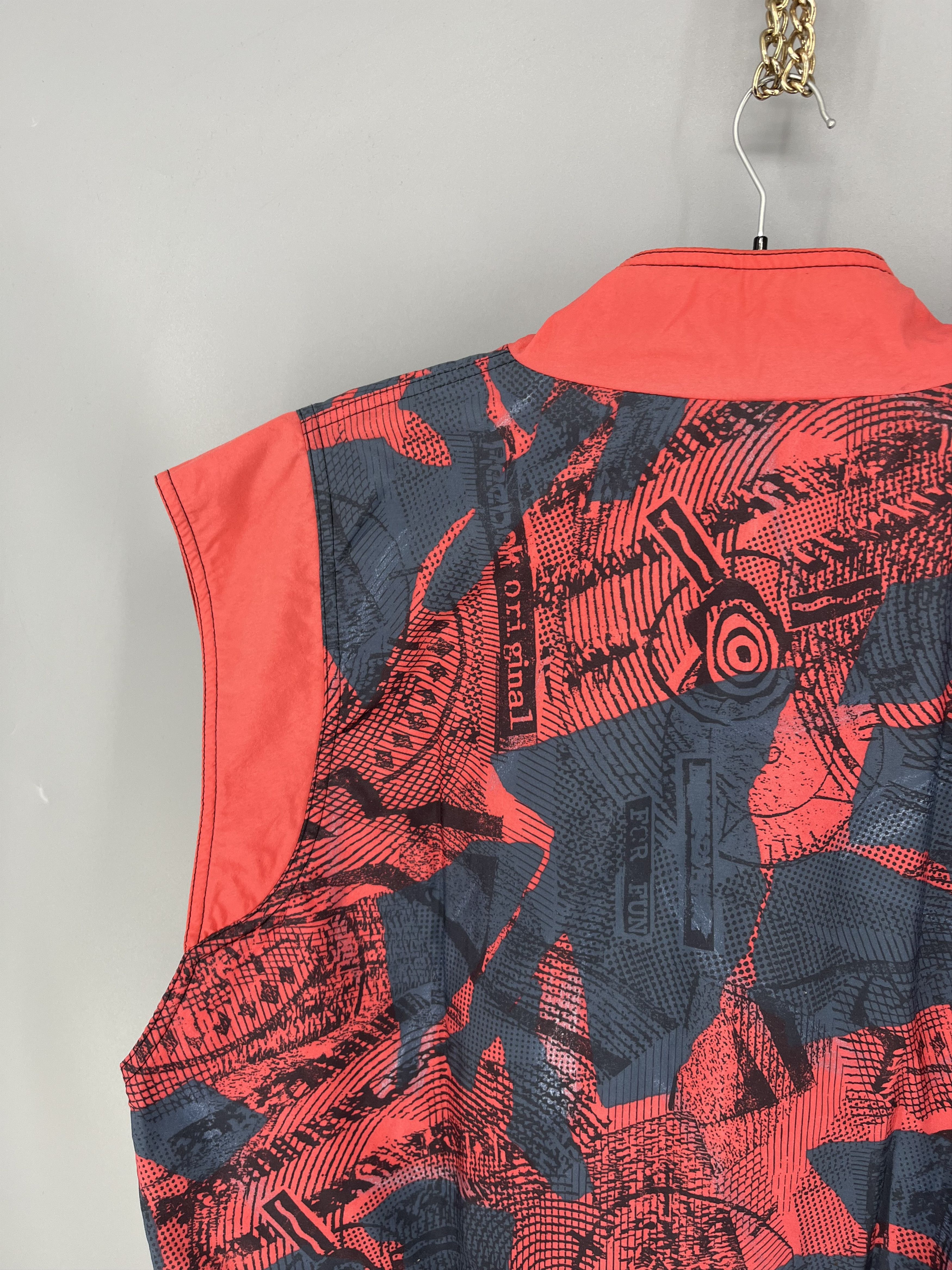 Reebok Vintage 90s Reebok Vest Mens M Neon Graphic Print Full Zip Size US M / EU 48-50 / 2 - 10 Thumbnail