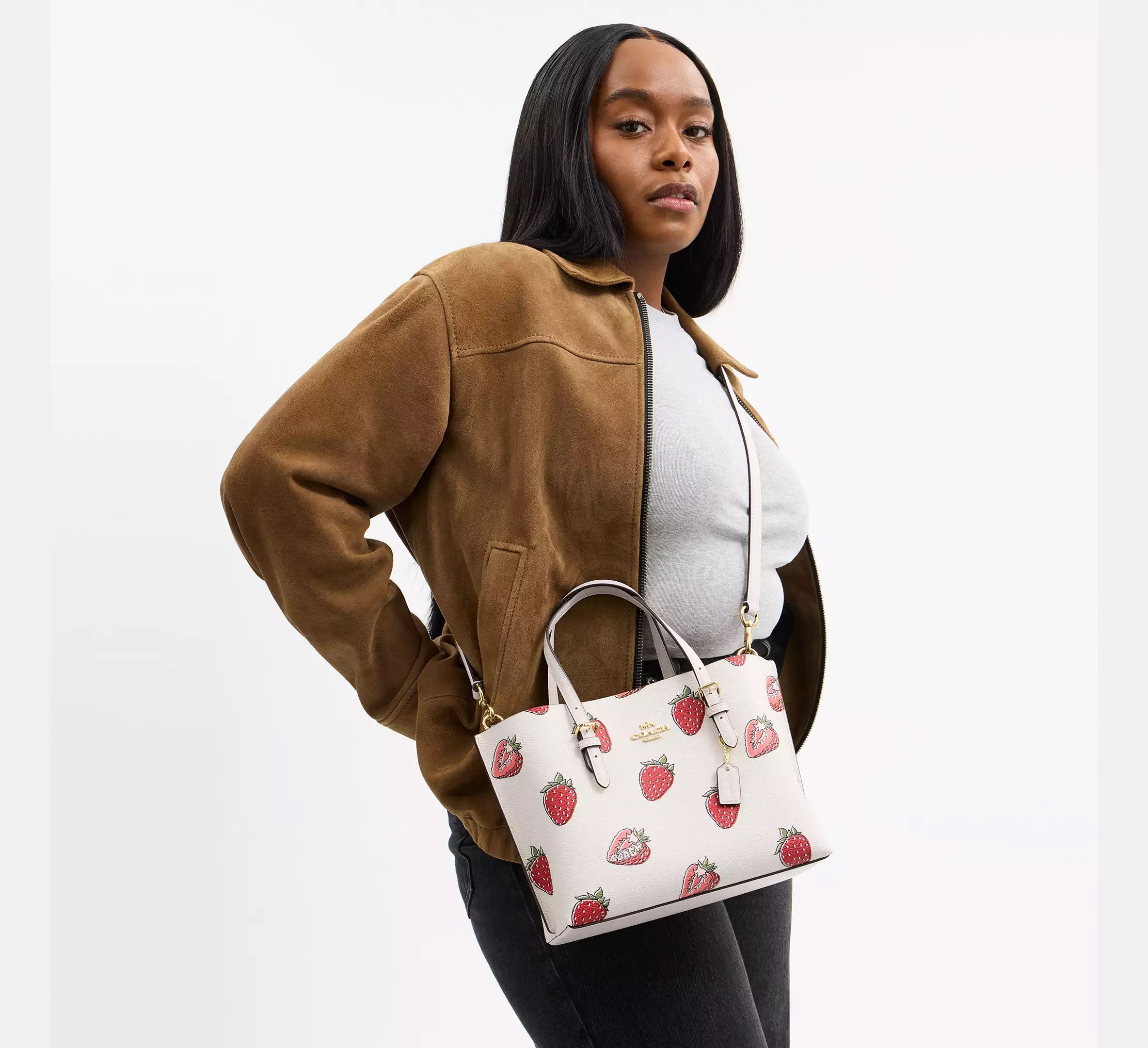 Coach Mollie Tote Bag 25 With Strawberry Print CAL66 Size ONE SIZE - 11 Thumbnail