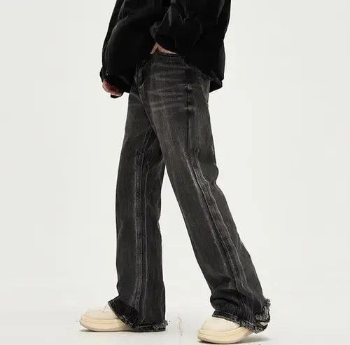 VIBE Faded Black Ripped Flare jeans Size US 32 / EU 48 - 3 Thumbnail