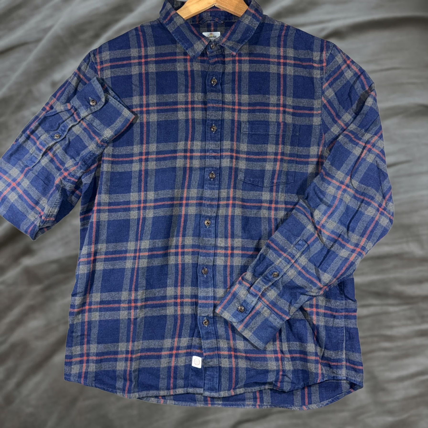 Marine Layer Marine Layer Shirt Mens L Blue Plaid Flannel Button Front Long Sleeve Casual Size US L / EU 52-54 / 3 - 1 Thumbnail